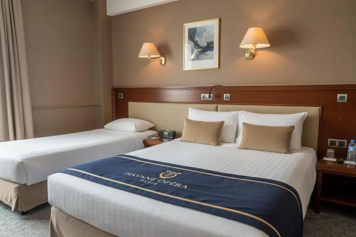 Bed in Hotel Havane Opera