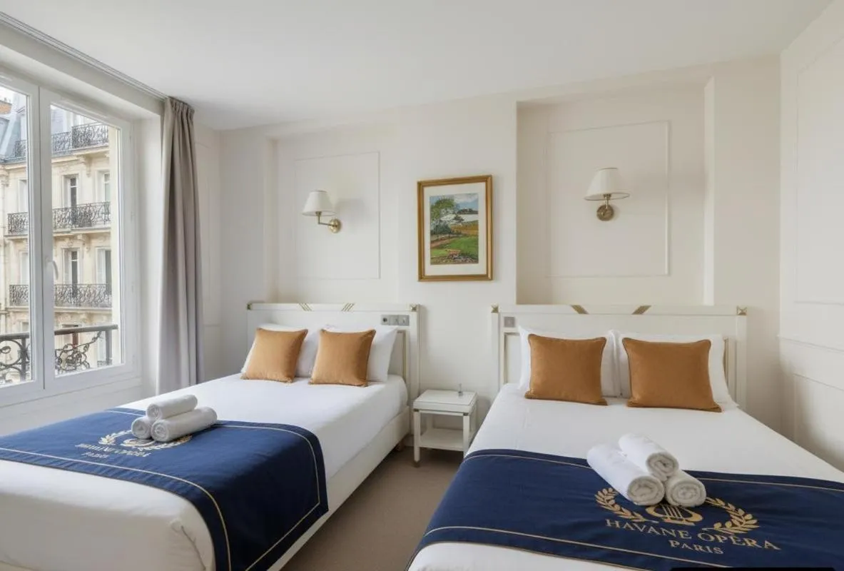 Bed in Hotel Havane Opera