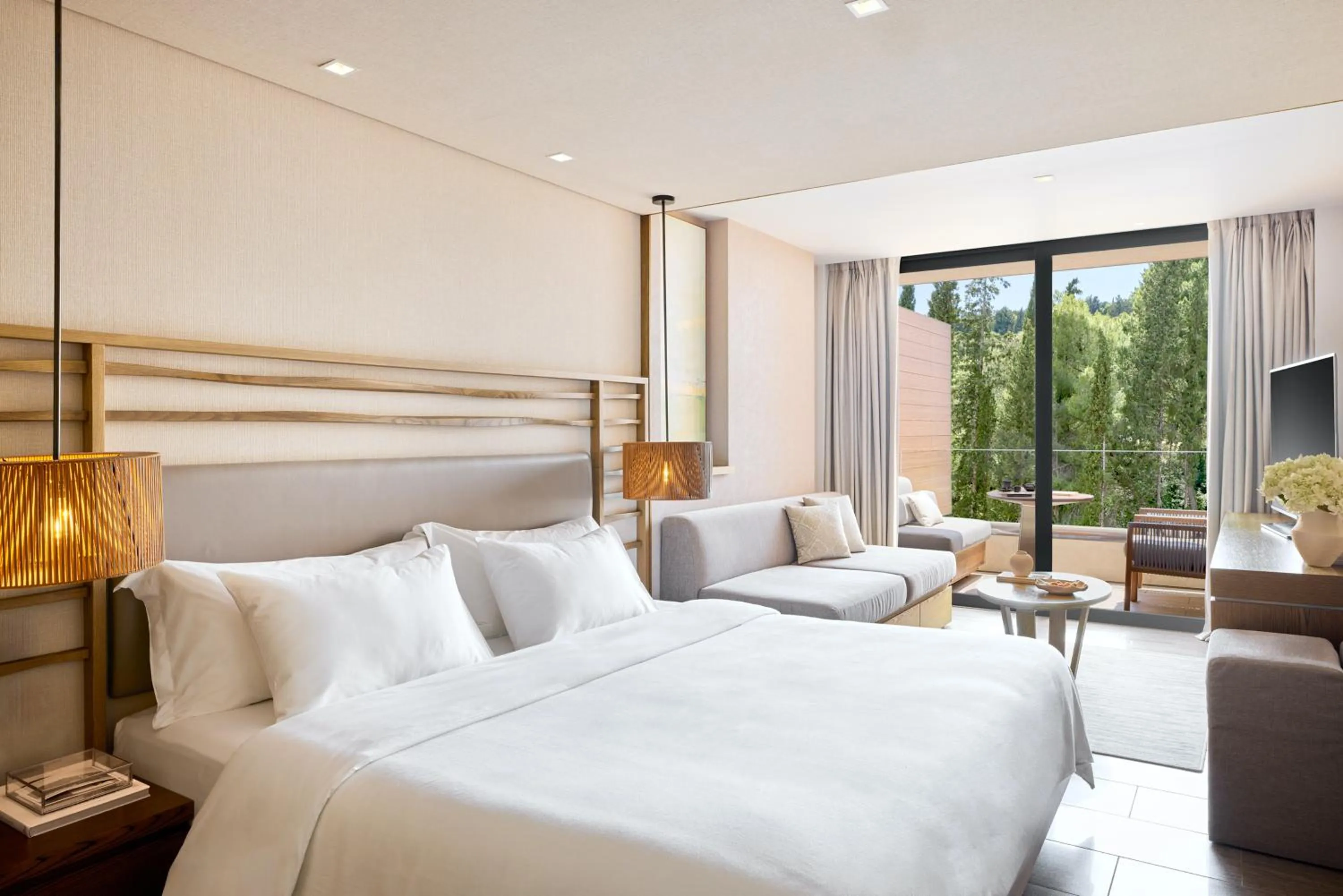 View (from property/room), Bed in Angsana Corfu Resort & Spa