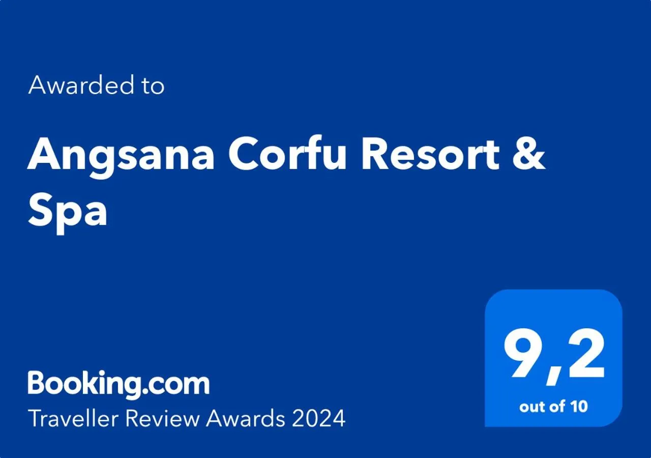 Certificate/Award in Angsana Corfu Resort & Spa