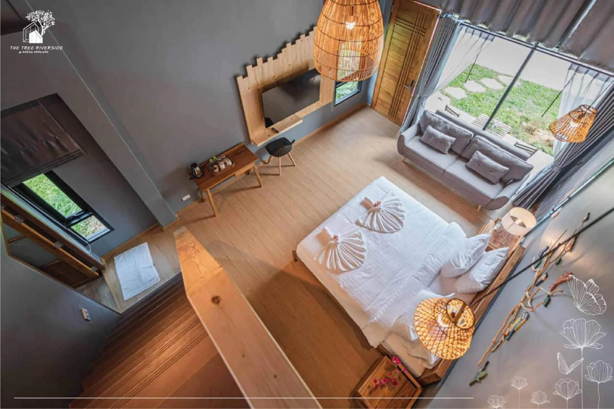 Bed in The Tree Riverside Resort Kaeng Krachan