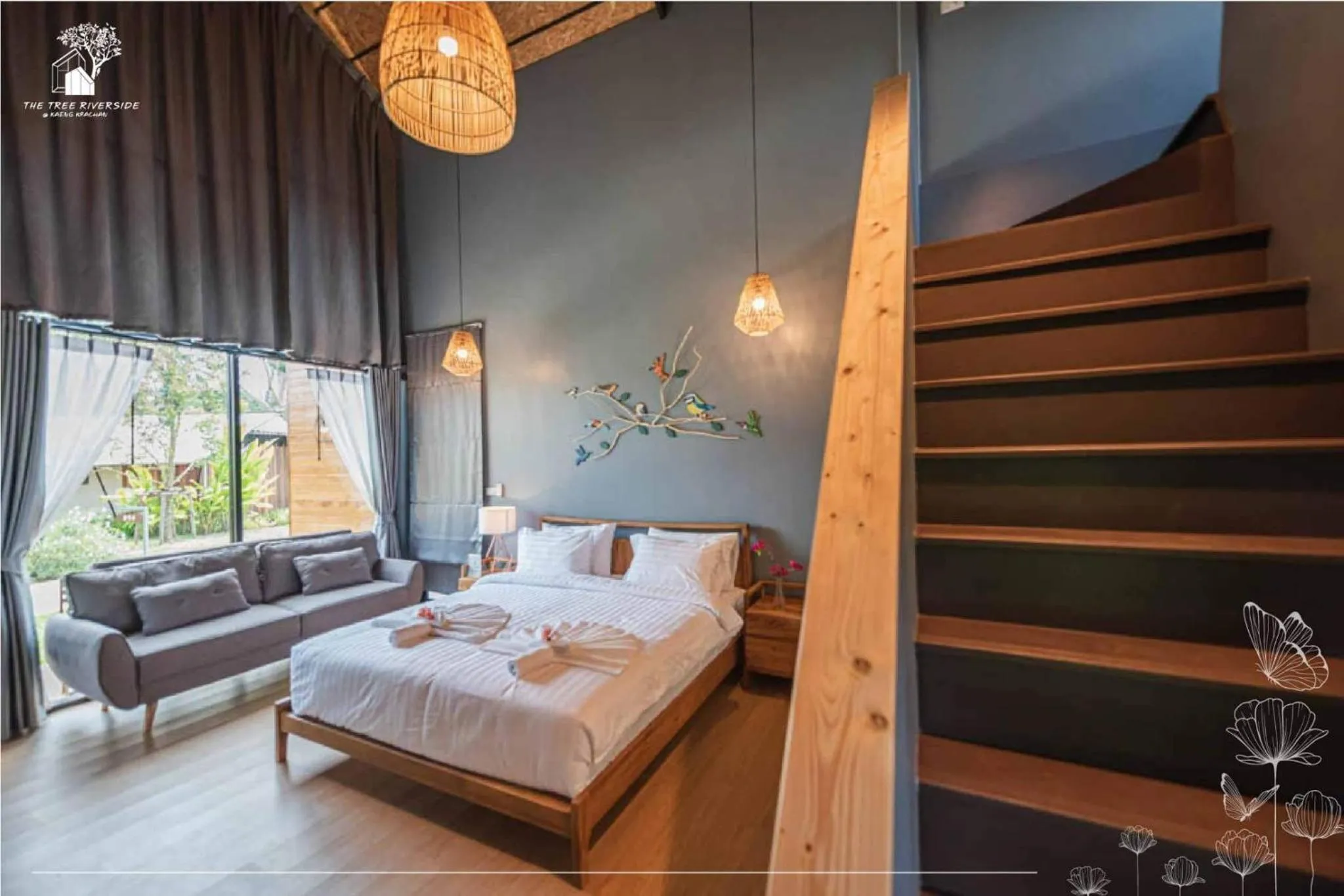 Bed in The Tree Riverside Resort Kaeng Krachan