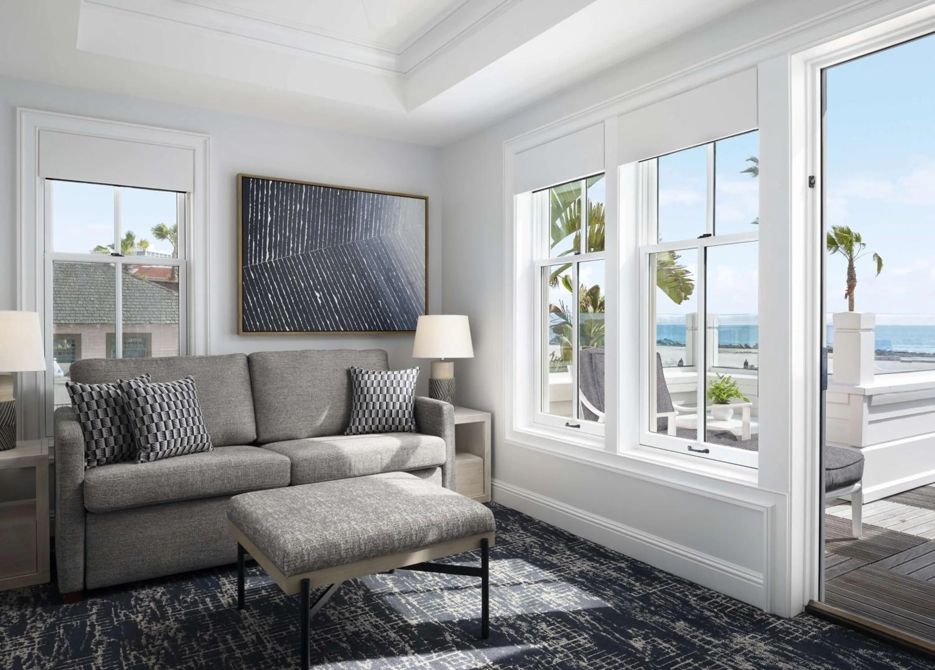 Living room in Beach Village at The Del, LXR Hotels & Resorts