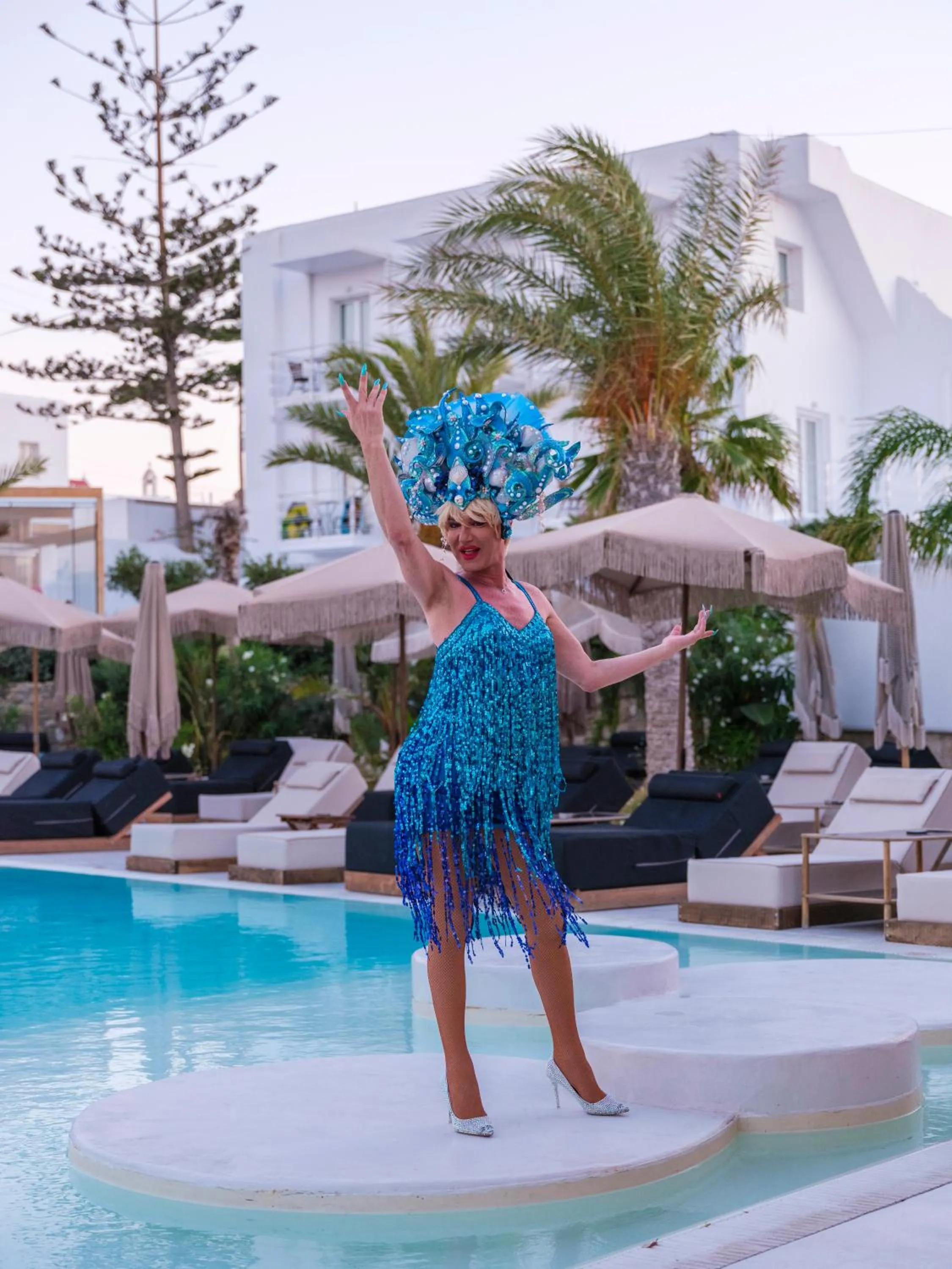 Pool view in Akkadian LGBT Boutique Hotel
