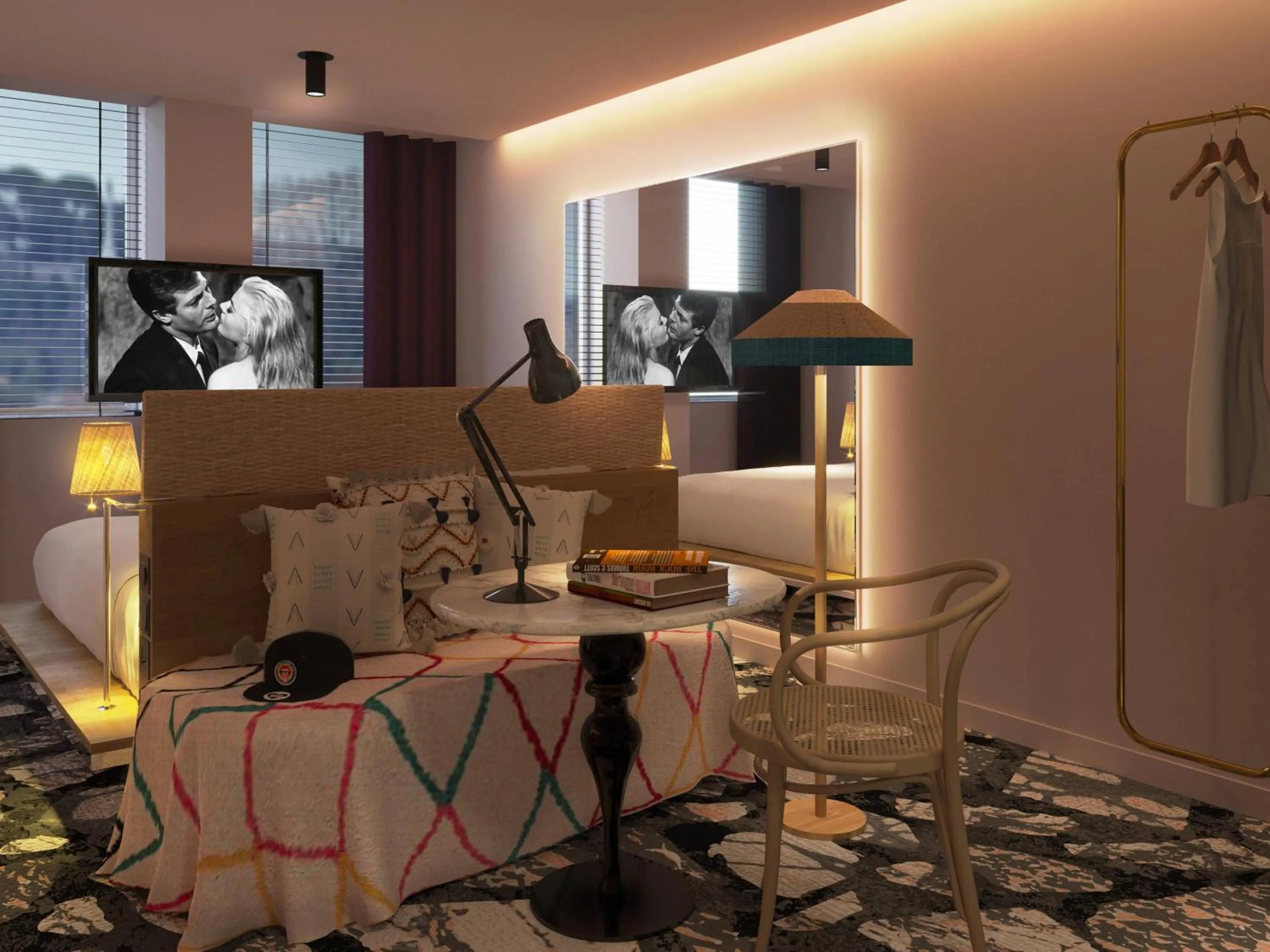 Bedroom in Mama Shelter Roma