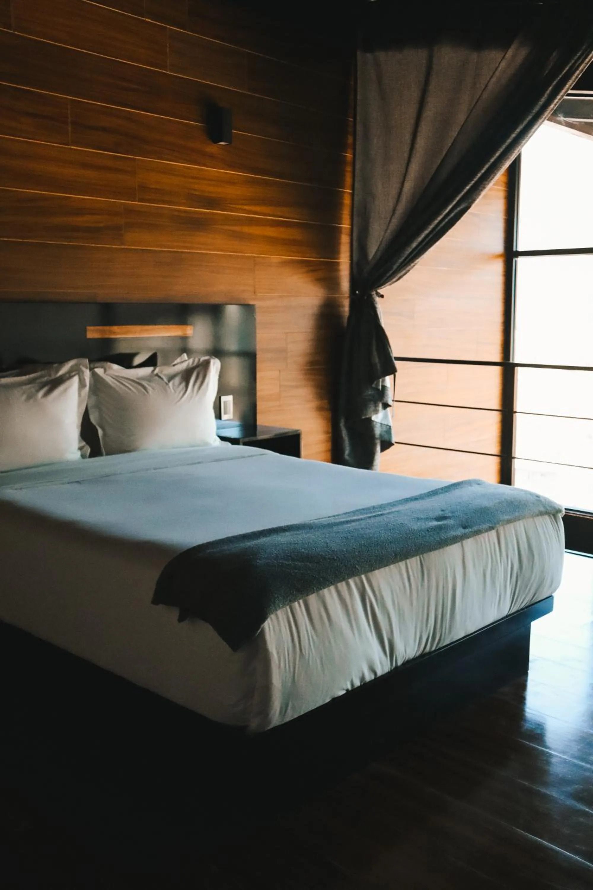 Bed in Origen75 Loft - Villas - Skypool - Viñedo, Valle de Guadalupe