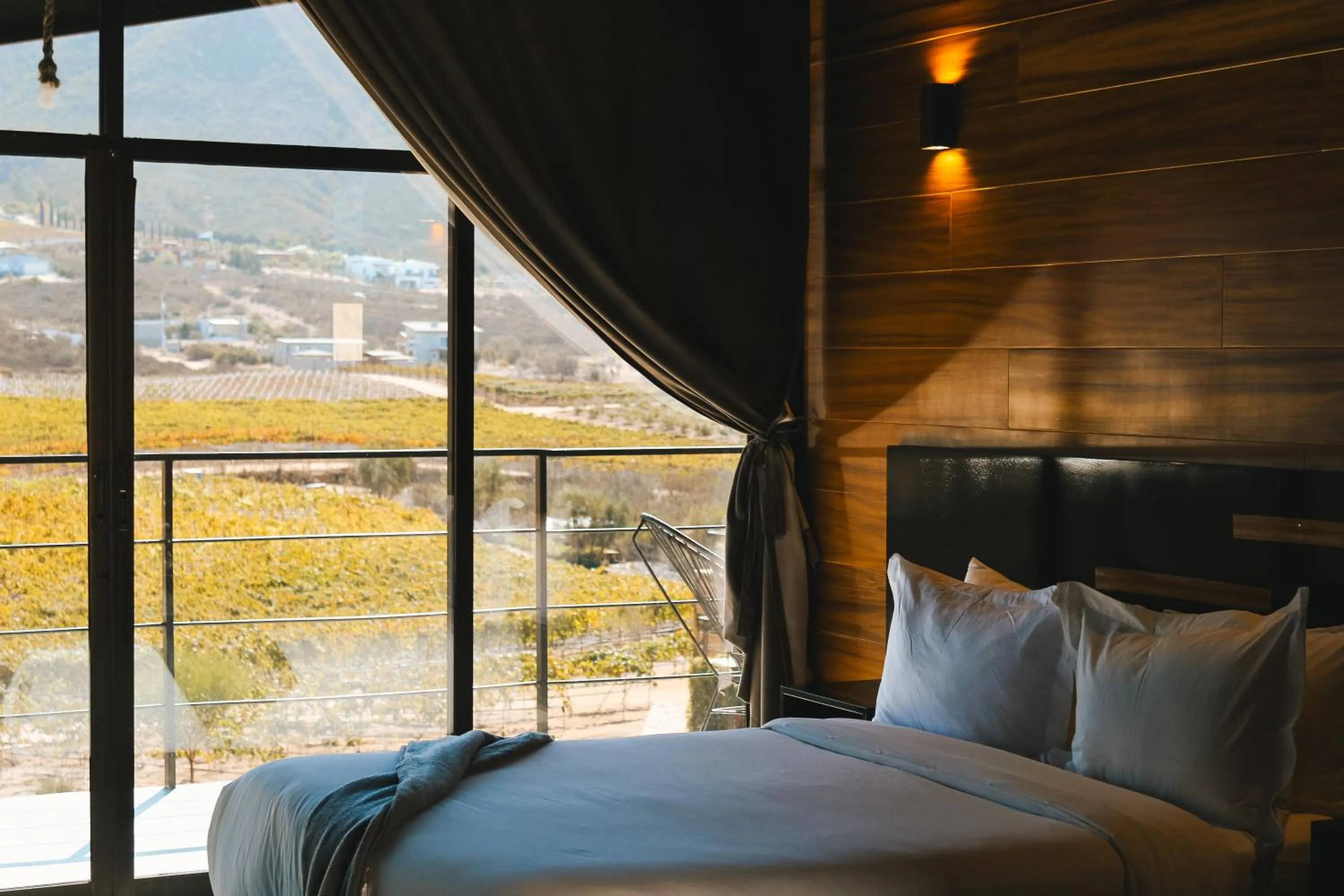 Bed in Origen75 Loft - Villas - Skypool - Viñedo, Valle de Guadalupe