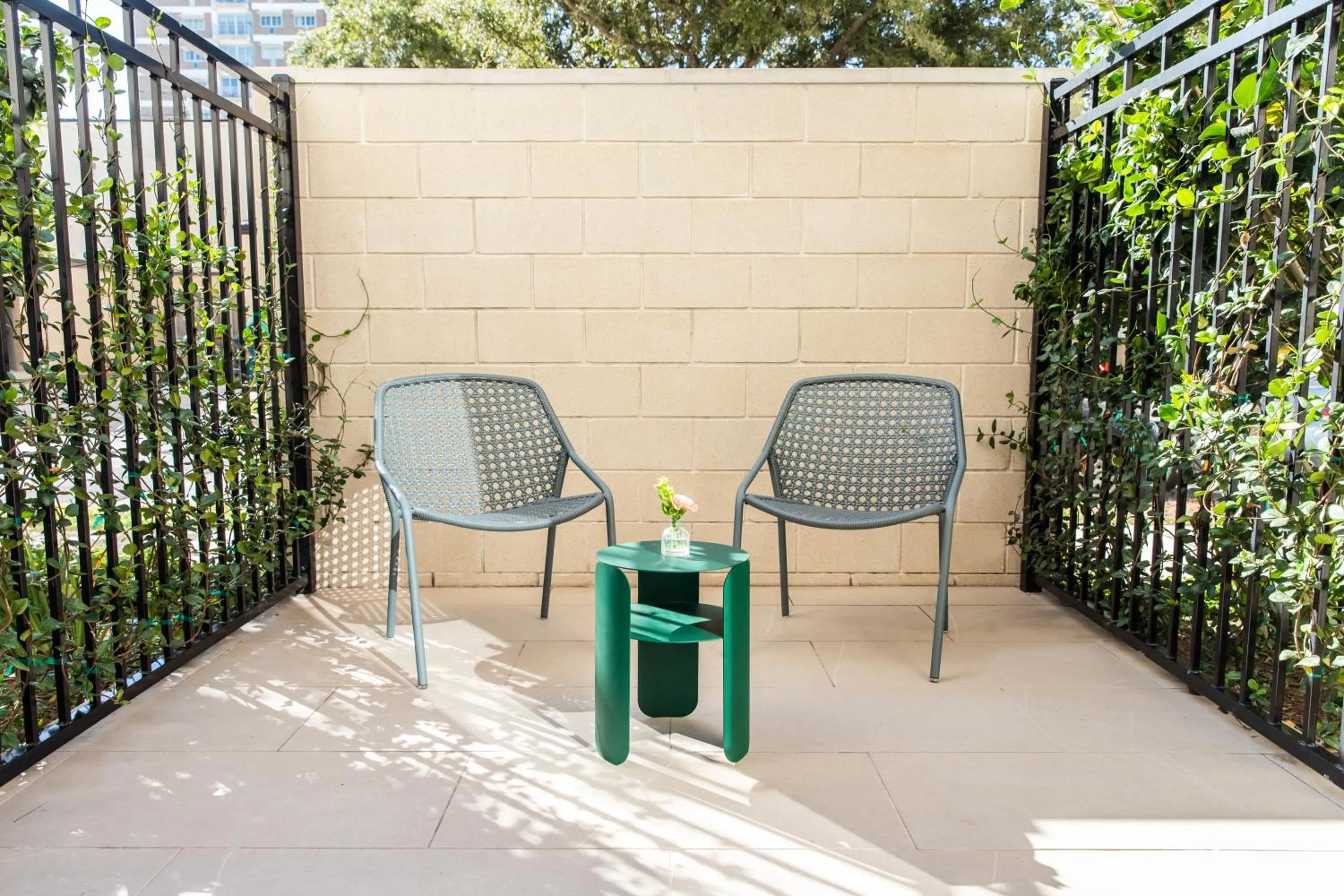 Patio in La Colombe d'Or Hotel