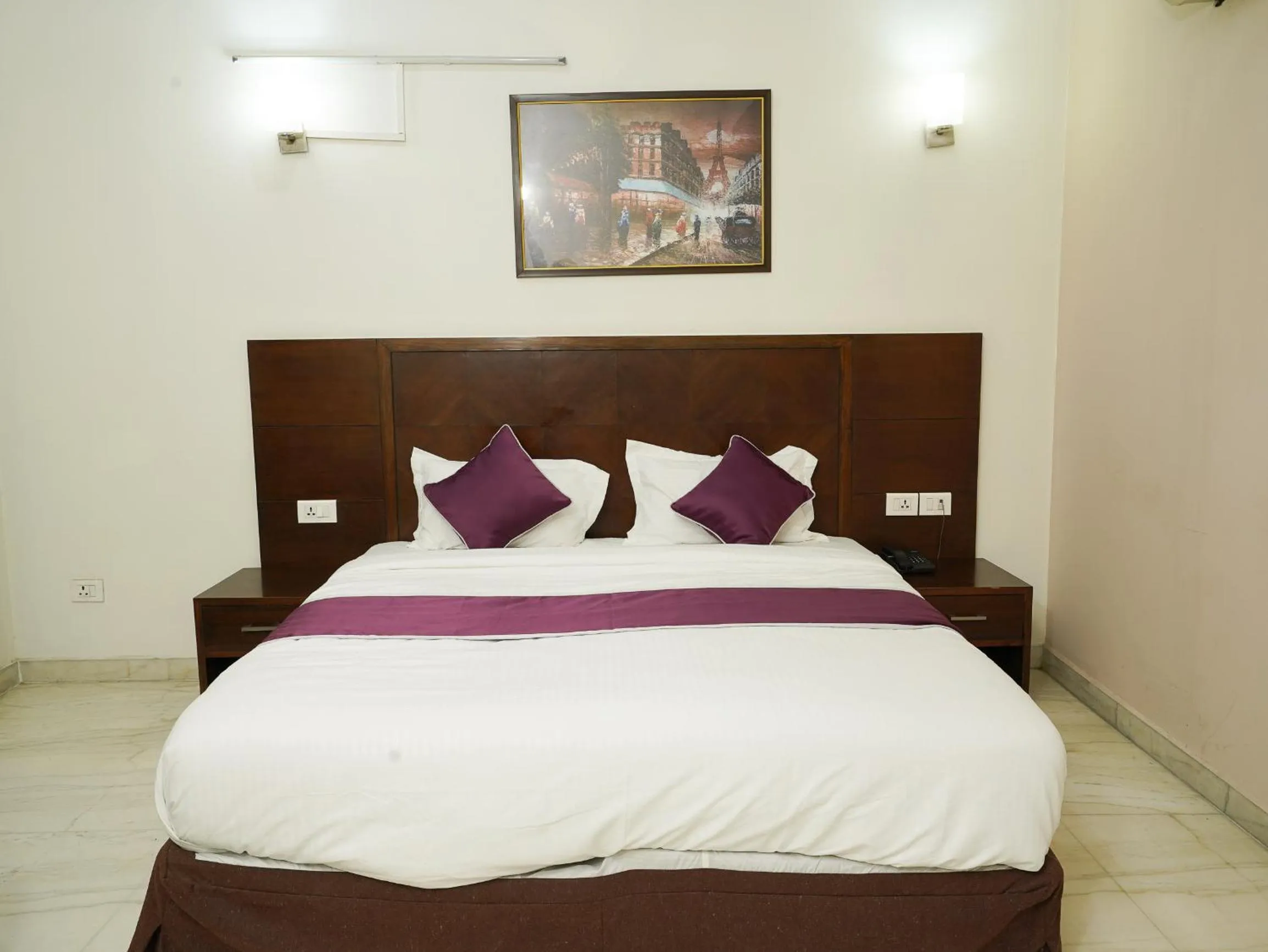 Photo of the whole room, Bed in Lime Tree Hotel Sushant Lok Gurgaon Sector 29 Next to IFFCO CHOWK metro