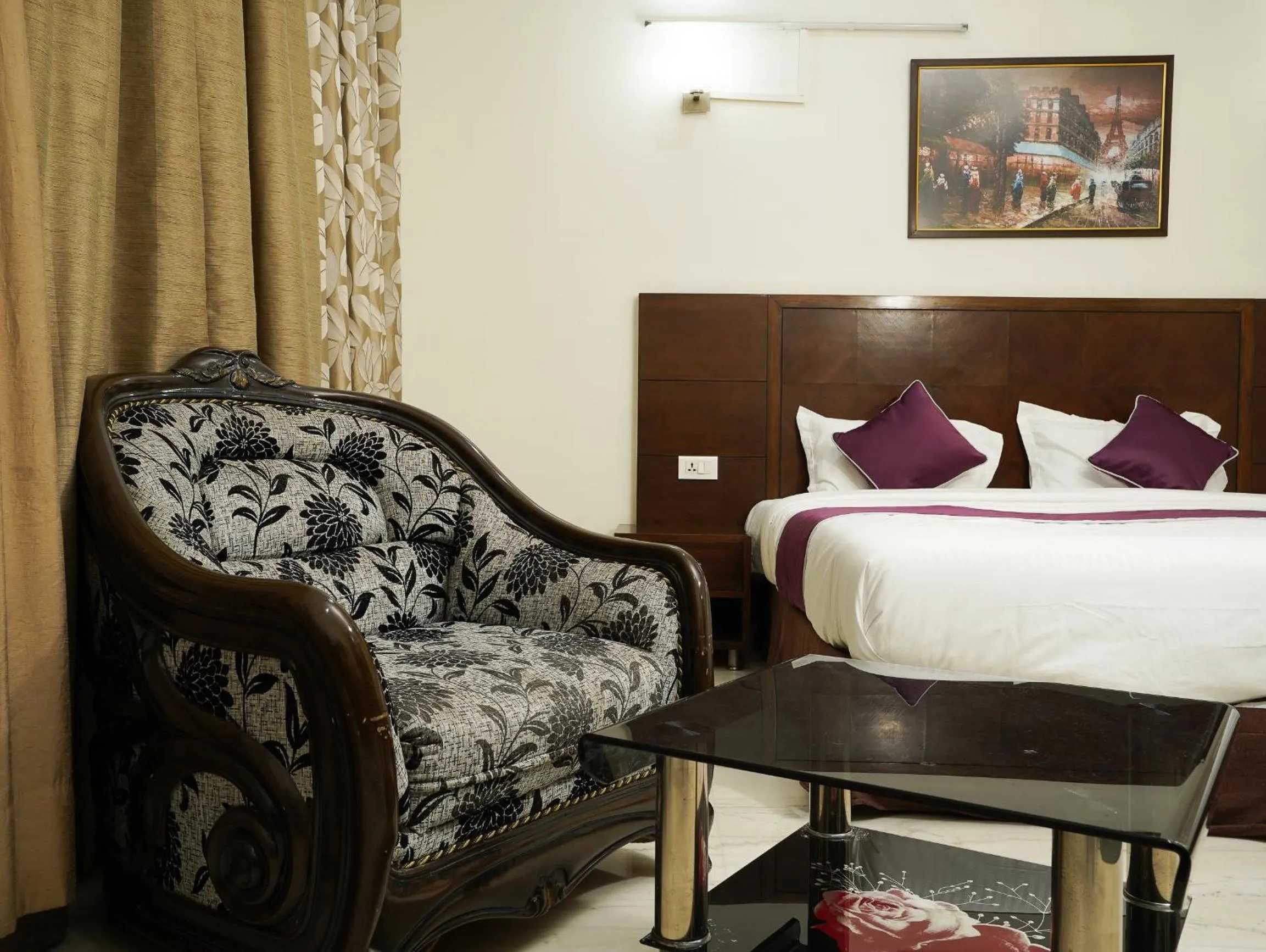 Photo of the whole room, Bed in Lime Tree Hotel Sushant Lok Gurgaon Sector 29 Next to IFFCO CHOWK metro