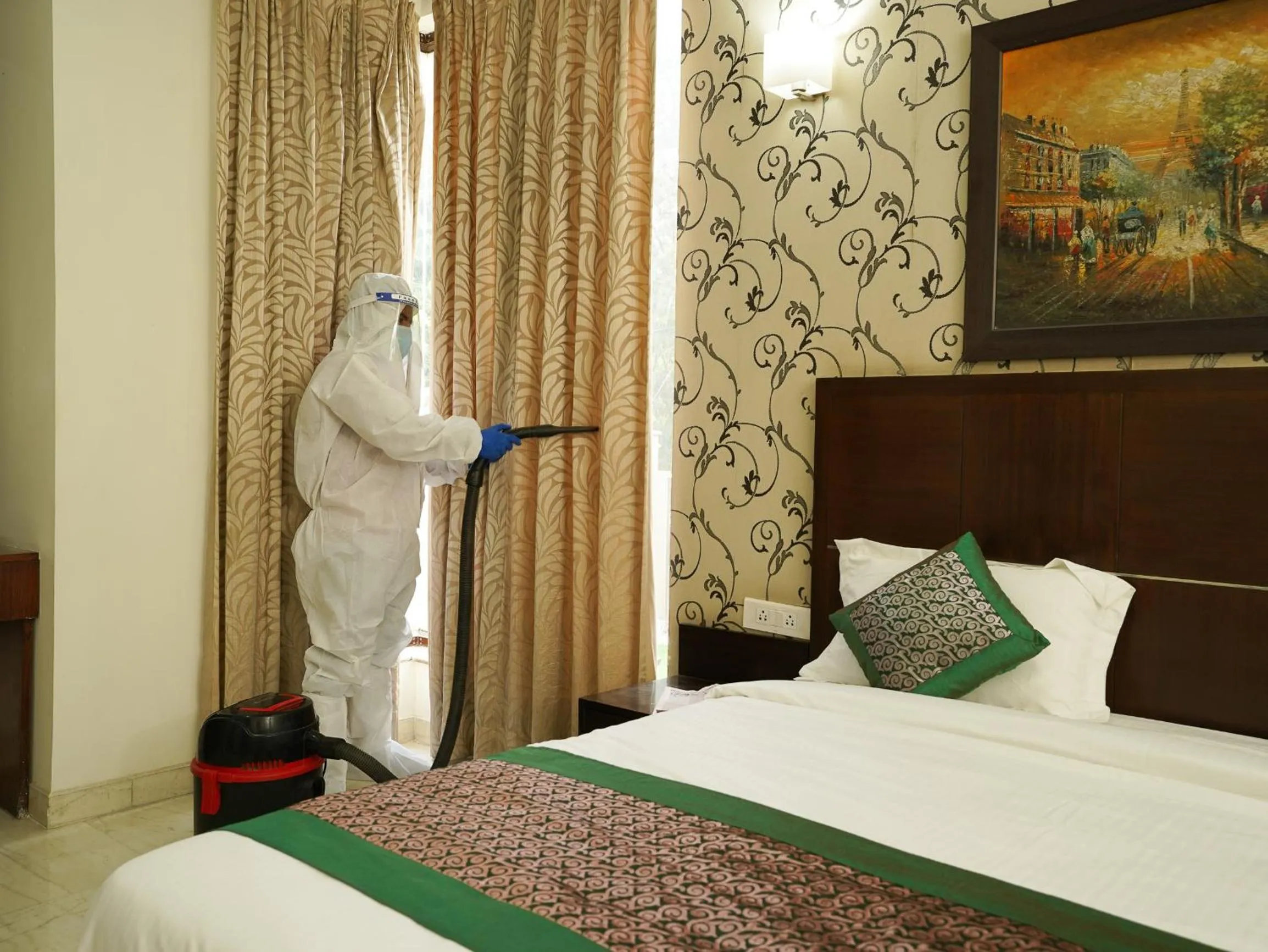 Bed in Lime Tree Hotel Sushant Lok Gurgaon Sector 29 Next to IFFCO CHOWK metro