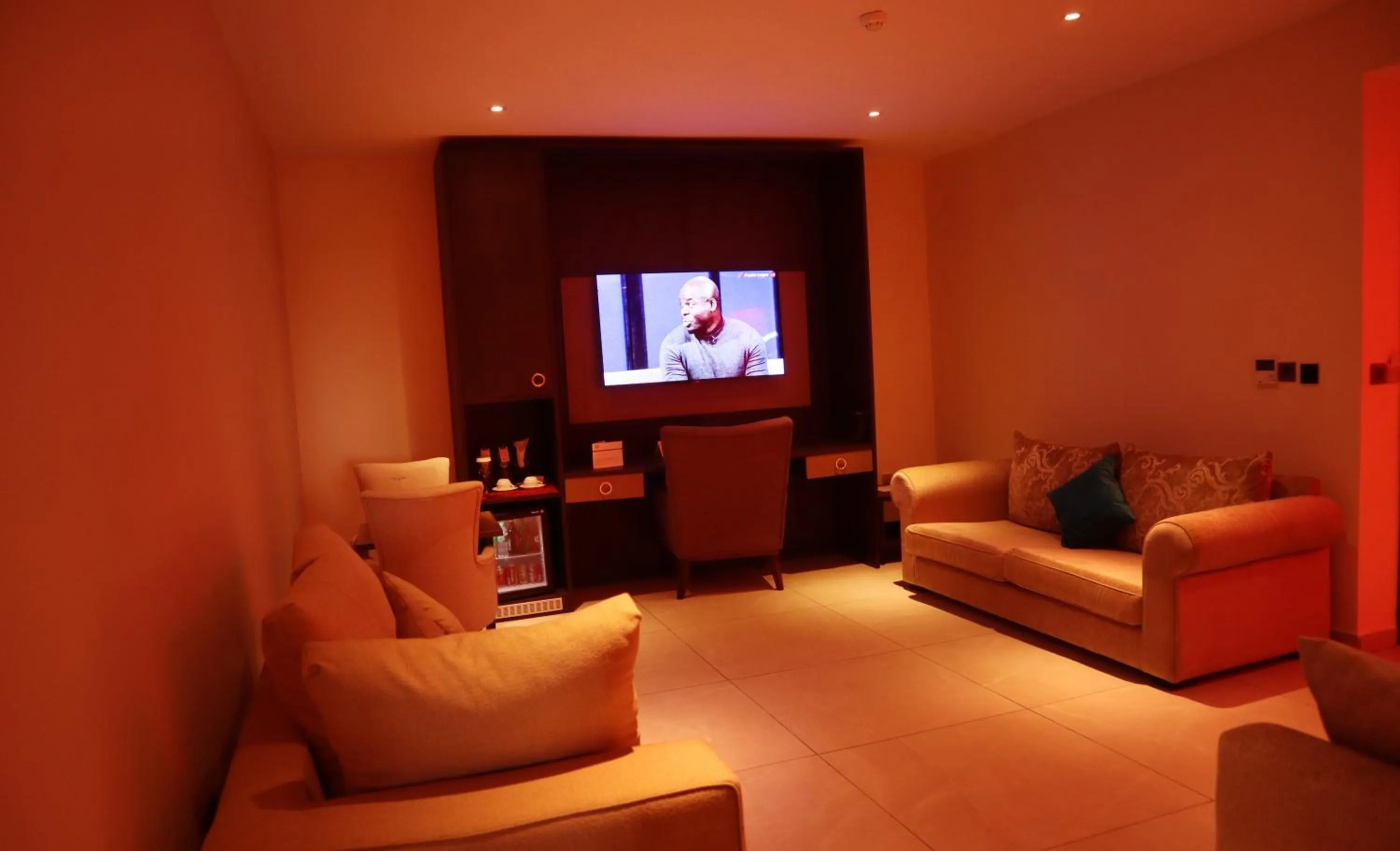 Seating area in Monty Suites Calabar