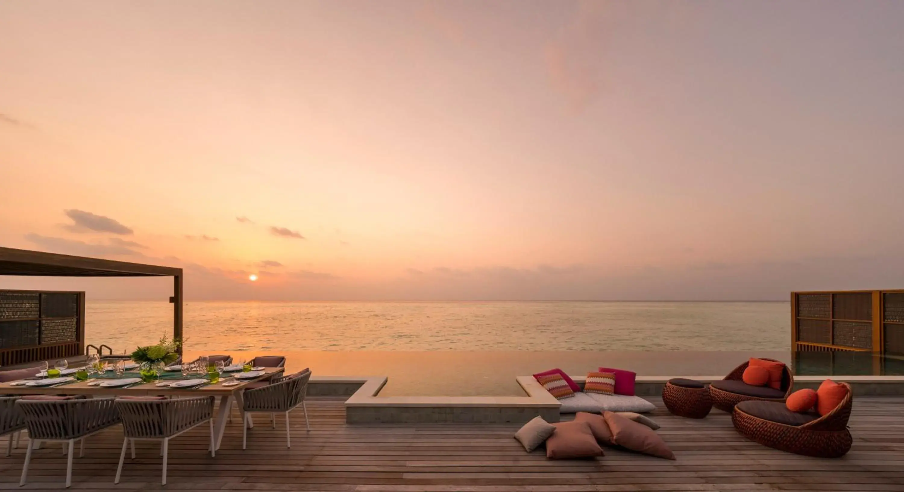 Sunset Three-Bedroom Water Suite - Room Rate inclusive of breakfast for 6 adults in Four Seasons Resort Maldives at Kuda Huraa Sunset Three-Bedroom Water Suite - Room Rate inclusive of breakfast for 6 adults in Four Seasons Resort Maldives at Kuda Huraa
