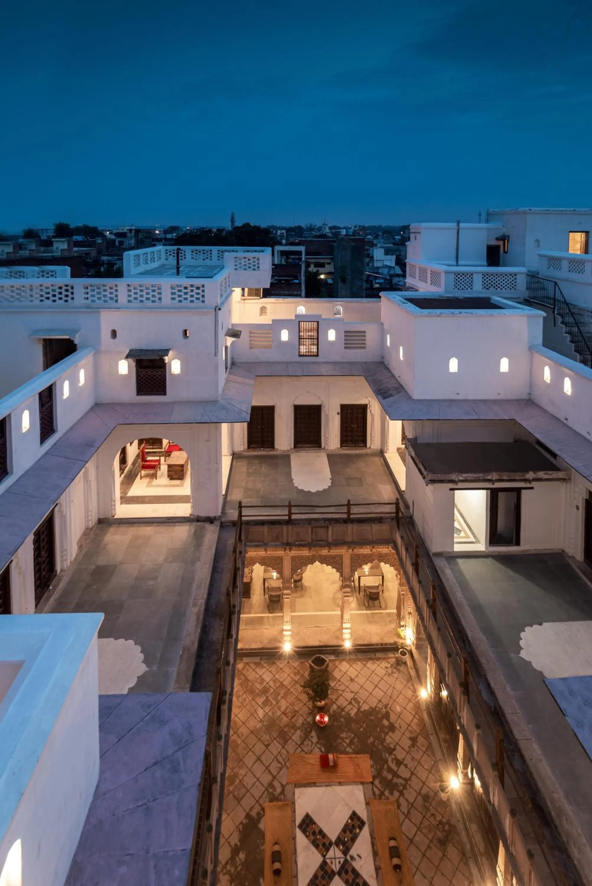Inner courtyard view in WelcomHeritage Badi Kothi