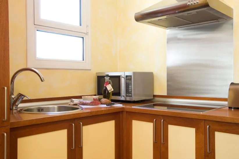Kitchen or kitchenette in Gaudi penthouse with terrace views