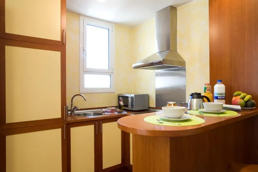 Kitchen or kitchenette in Gaudi penthouse with terrace views