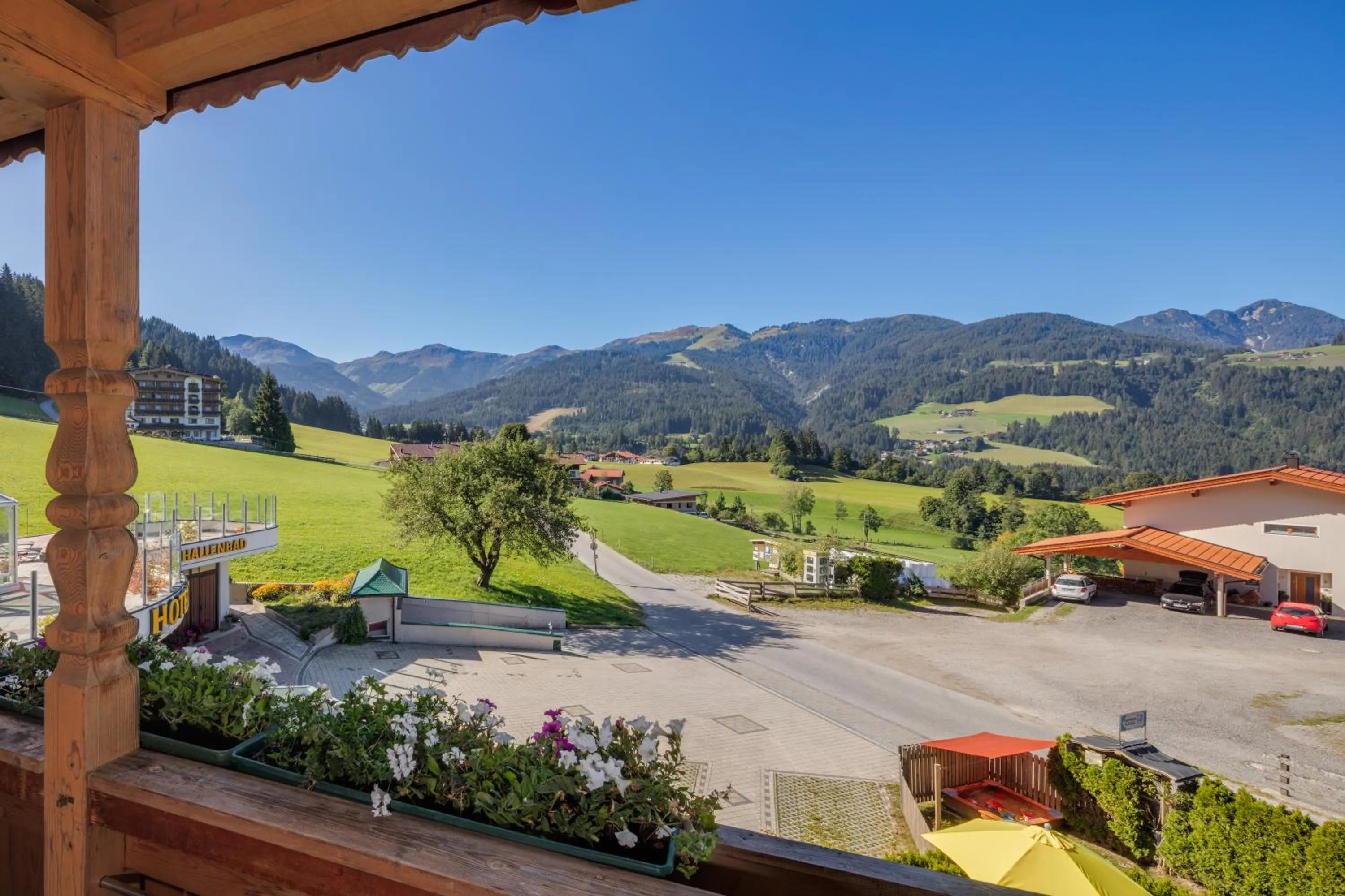 View (from property/room) in Apparthotel Talhof, Restaurant, Pool und Spa