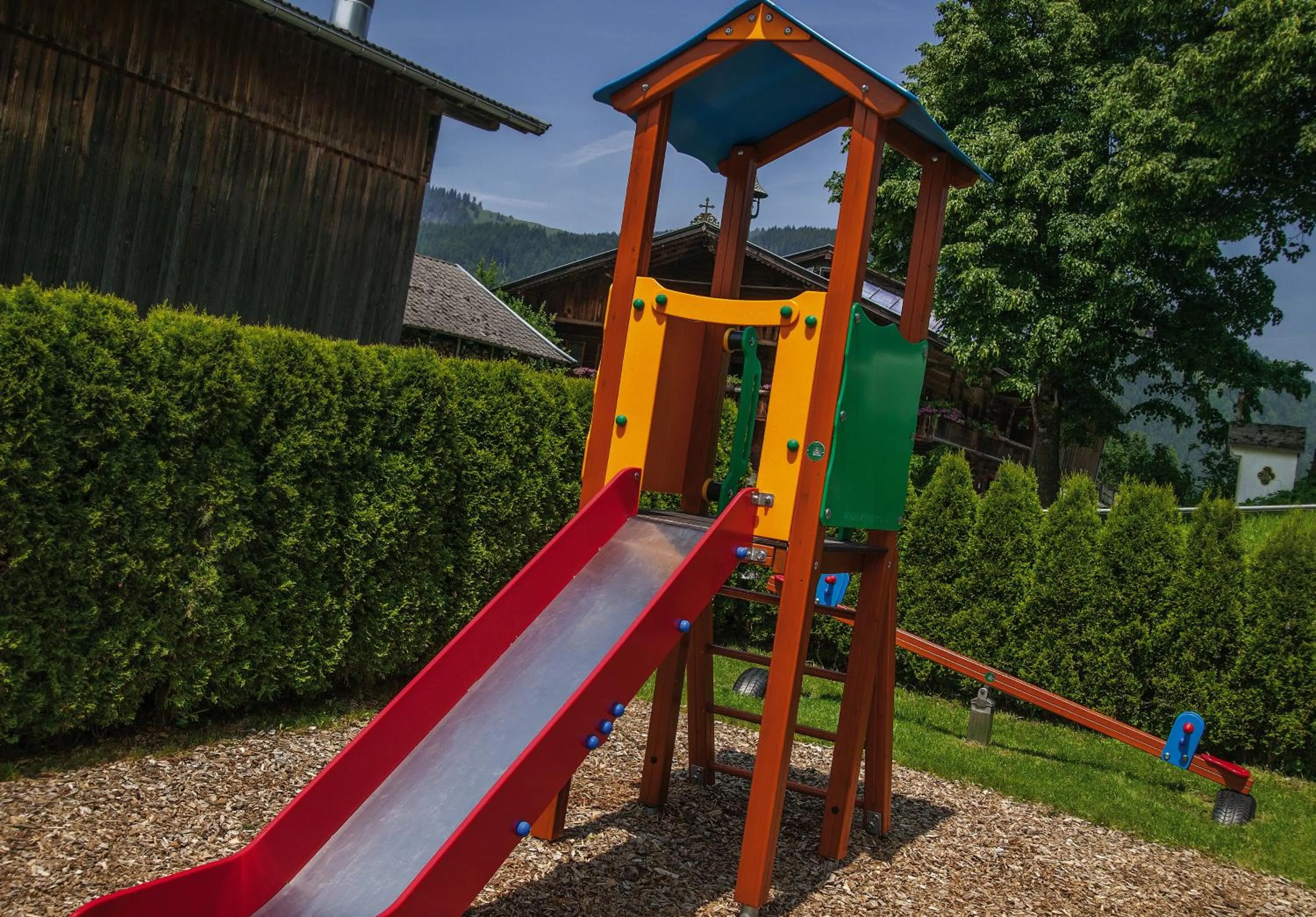 Children play ground in Apparthotel Talhof, Restaurant, Pool und Spa
