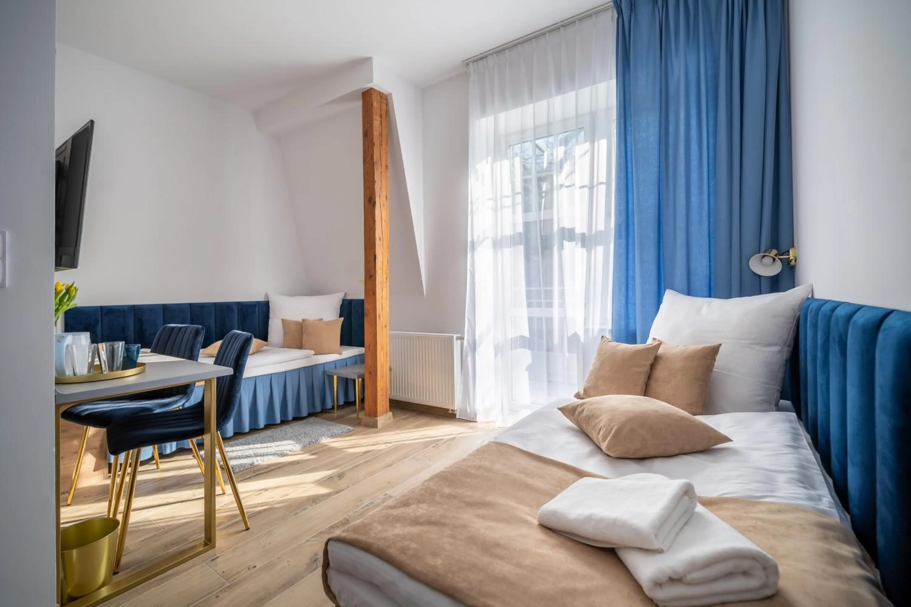 Bed in Helios Aparthotel