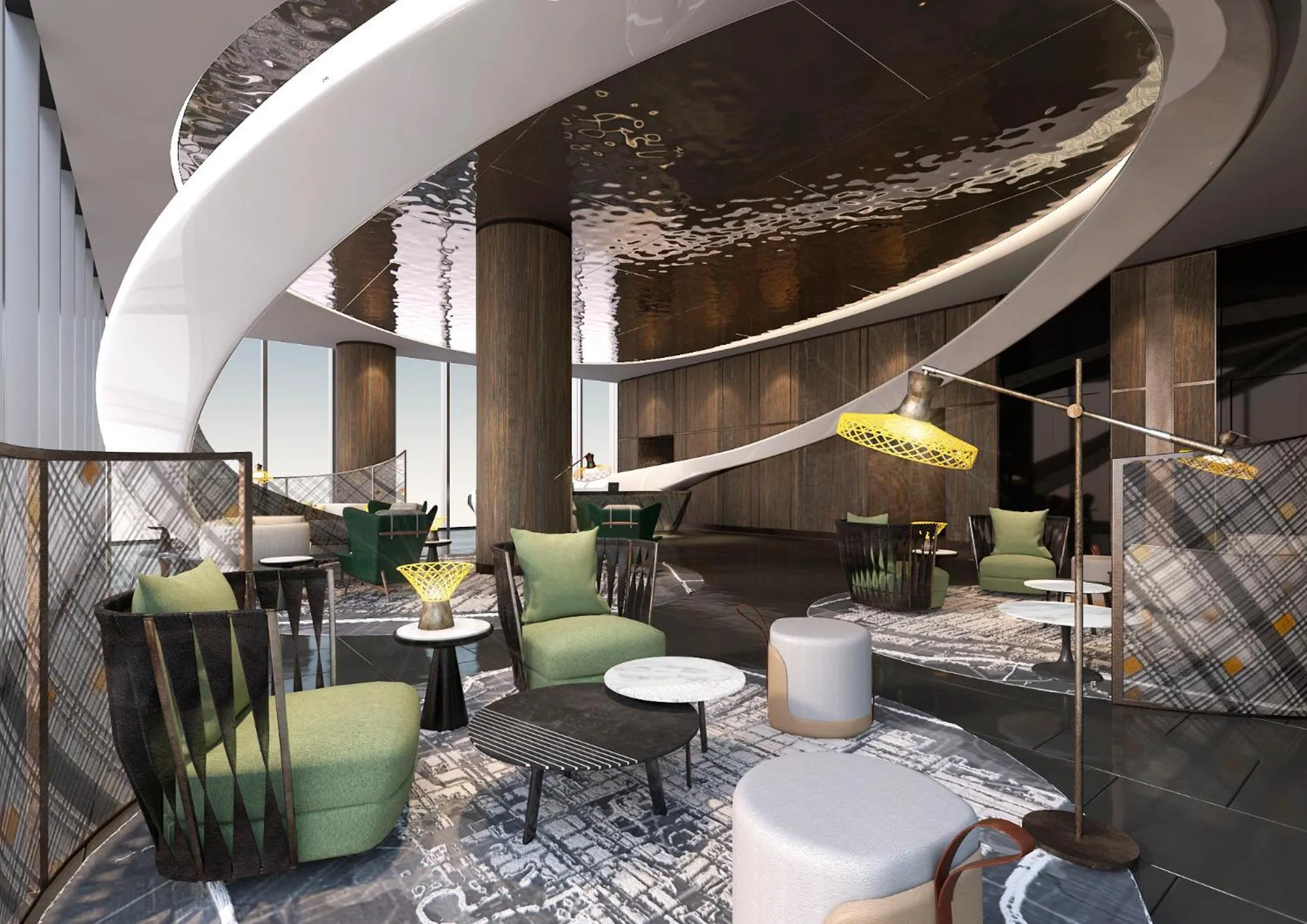 Seating area in Hotel Indigo Suzhou Grand Canal by IHG