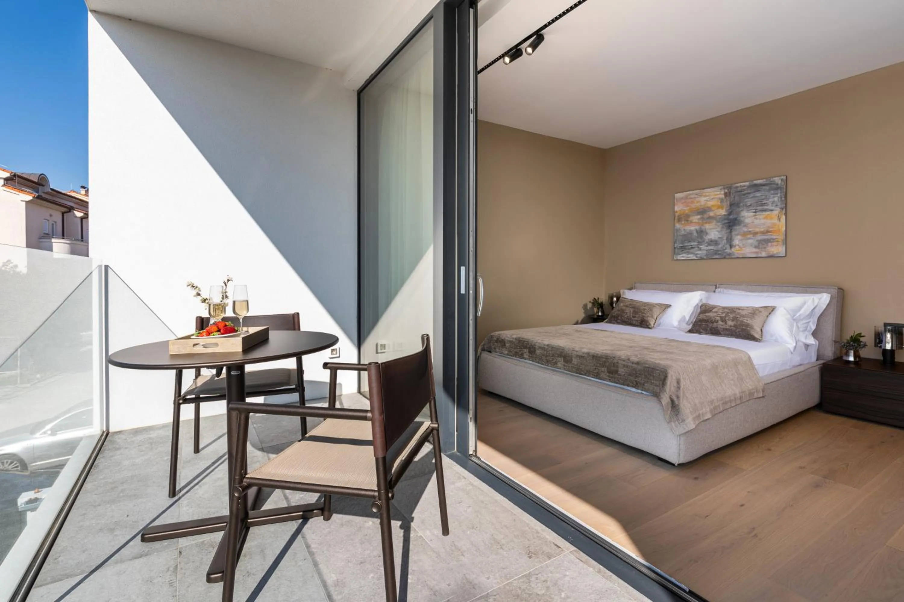 Balcony/Terrace, Bed in Luxury Villa Aruna