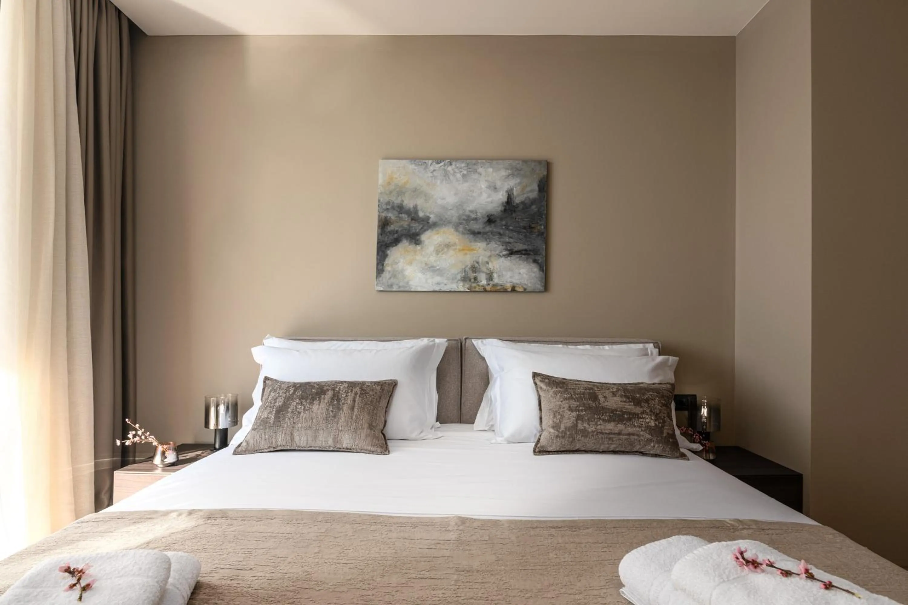 Bed in Luxury Villa Aruna