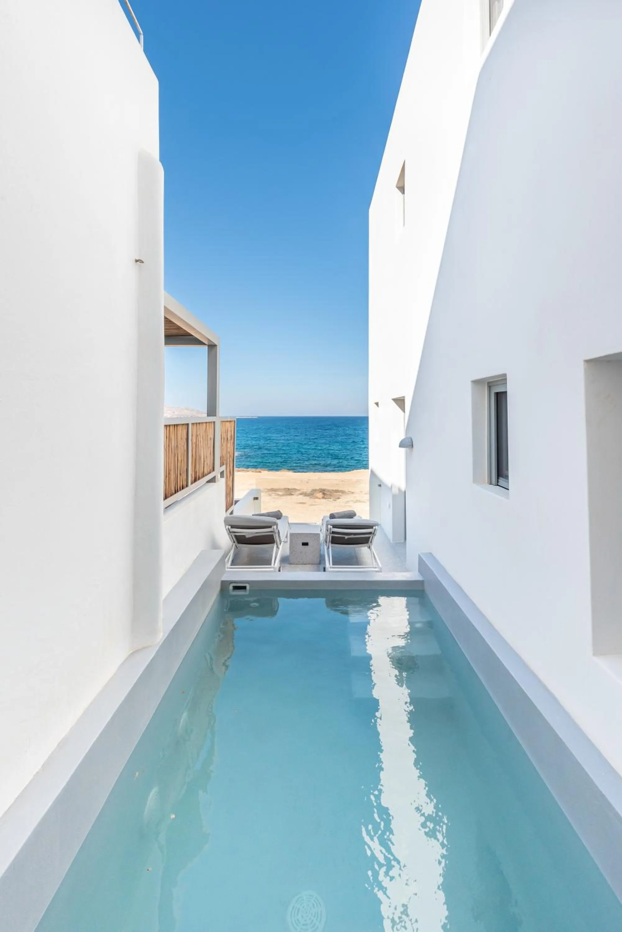 Pool view in Paros Cape Suites