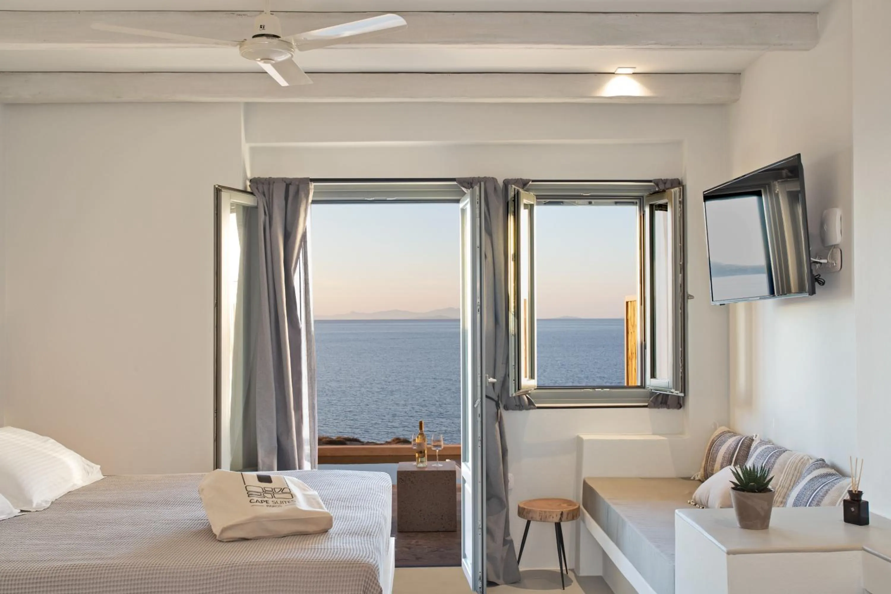 Bed in Paros Cape Suites