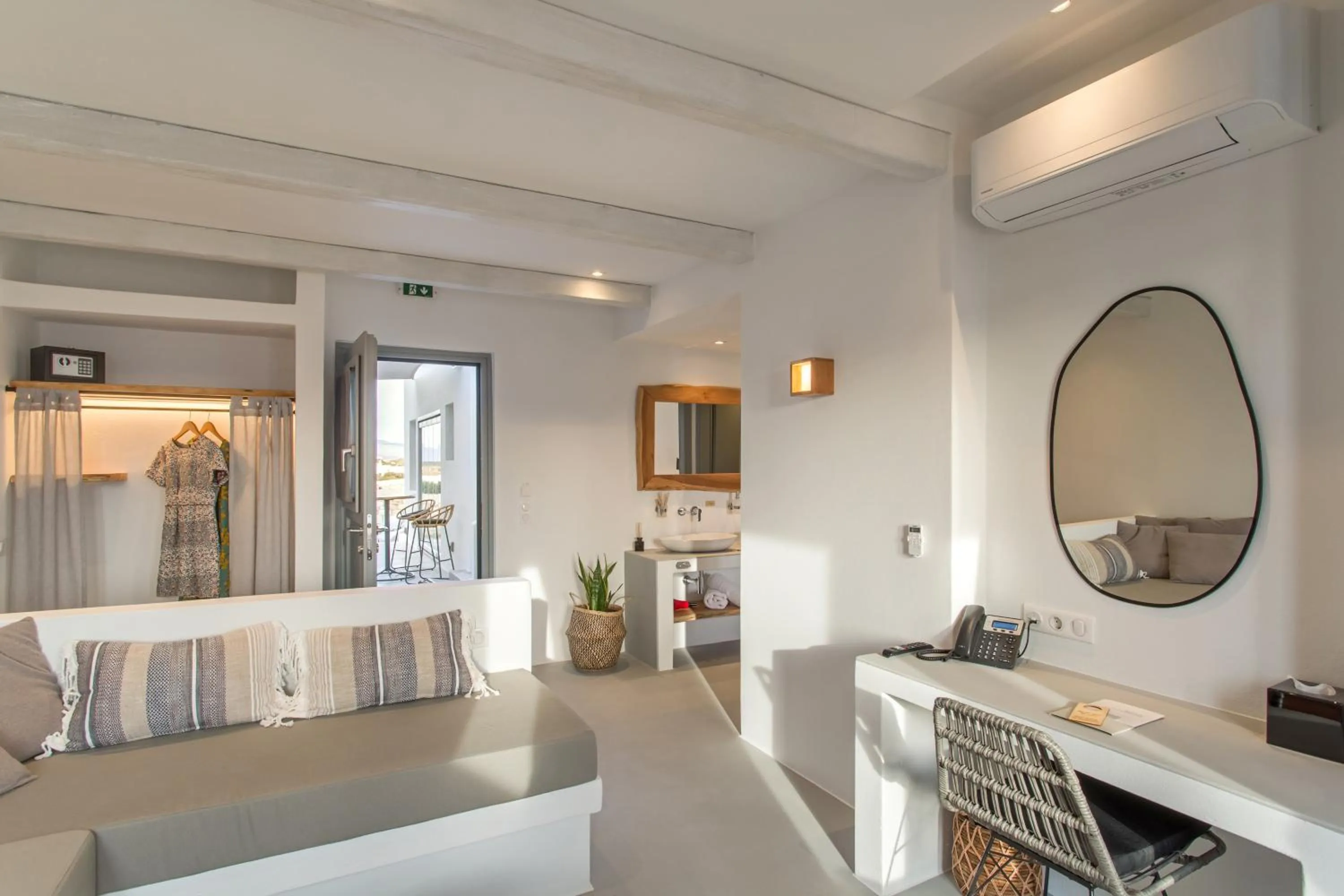 Living room in Paros Cape Suites