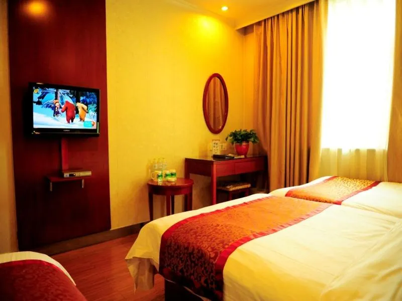 Bed in GreenTree Inn Jining Wenshang Baoxiang Temple Express Hotel