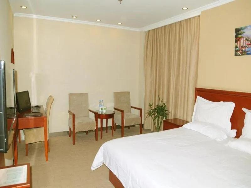 Bed in GreenTree Inn Jining Wenshang Baoxiang Temple Express Hotel