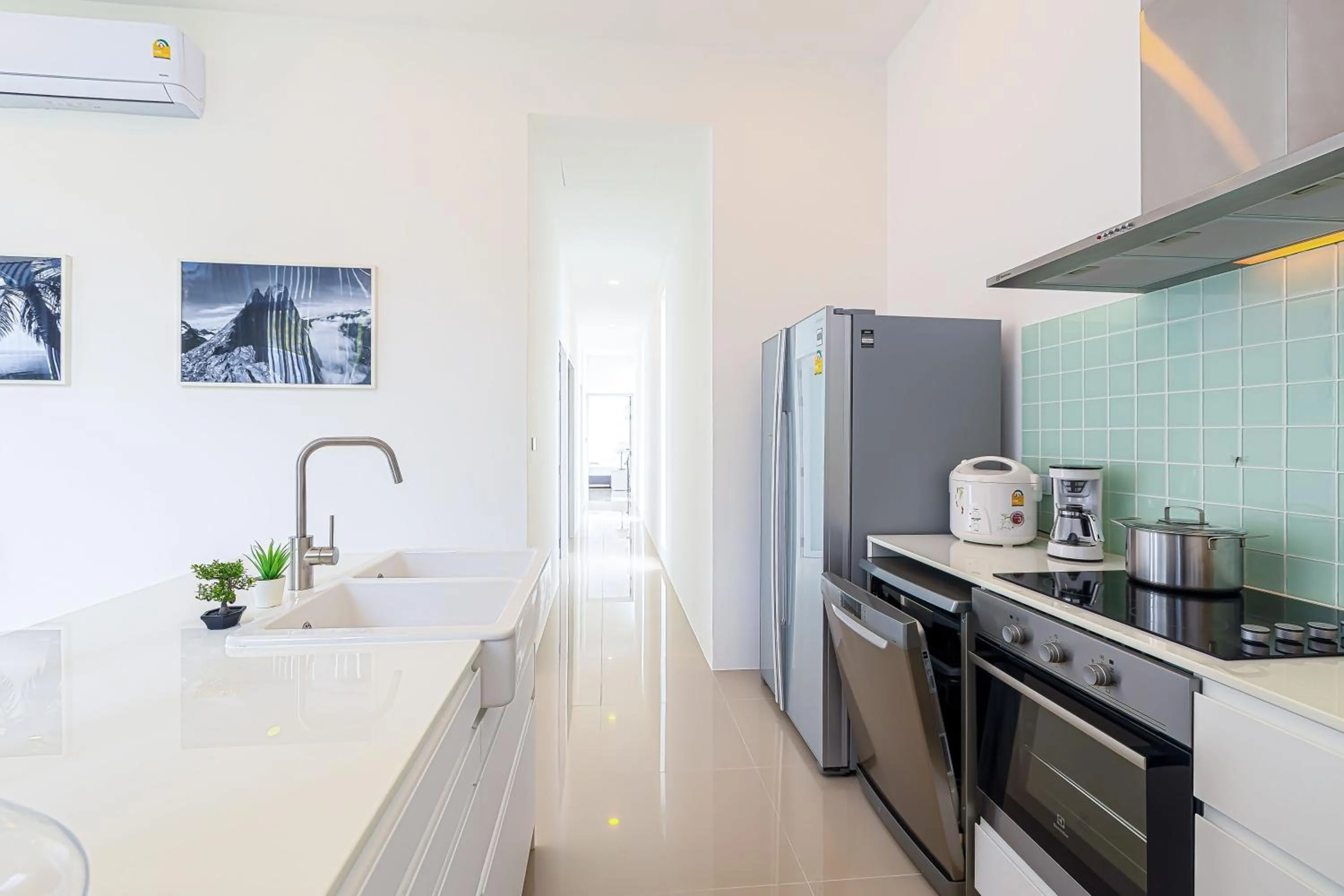 Kitchen or kitchenette in Modern 3 Bedroom Private Pool Villa KH-A1