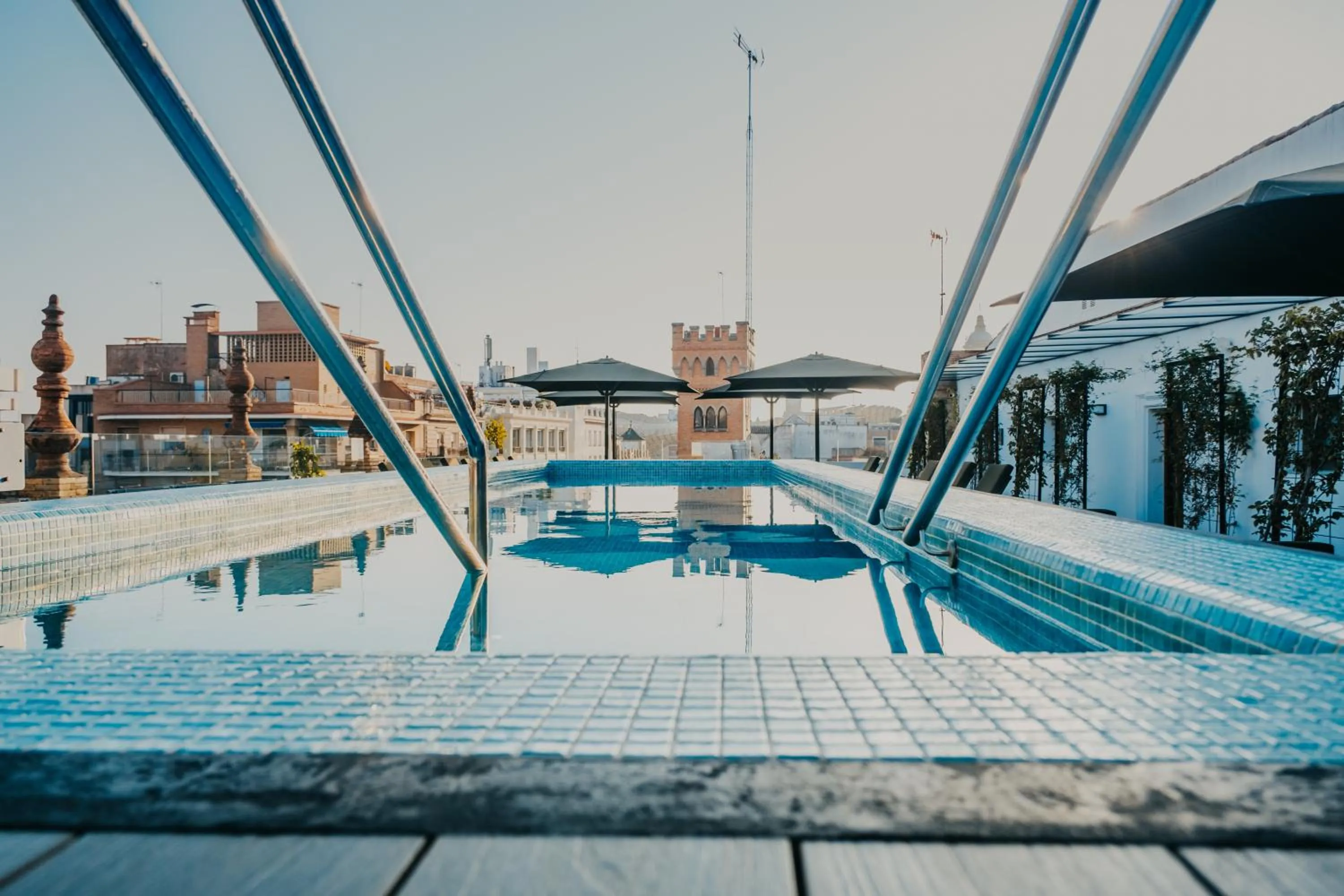Pool view in Aquitania Home Suites