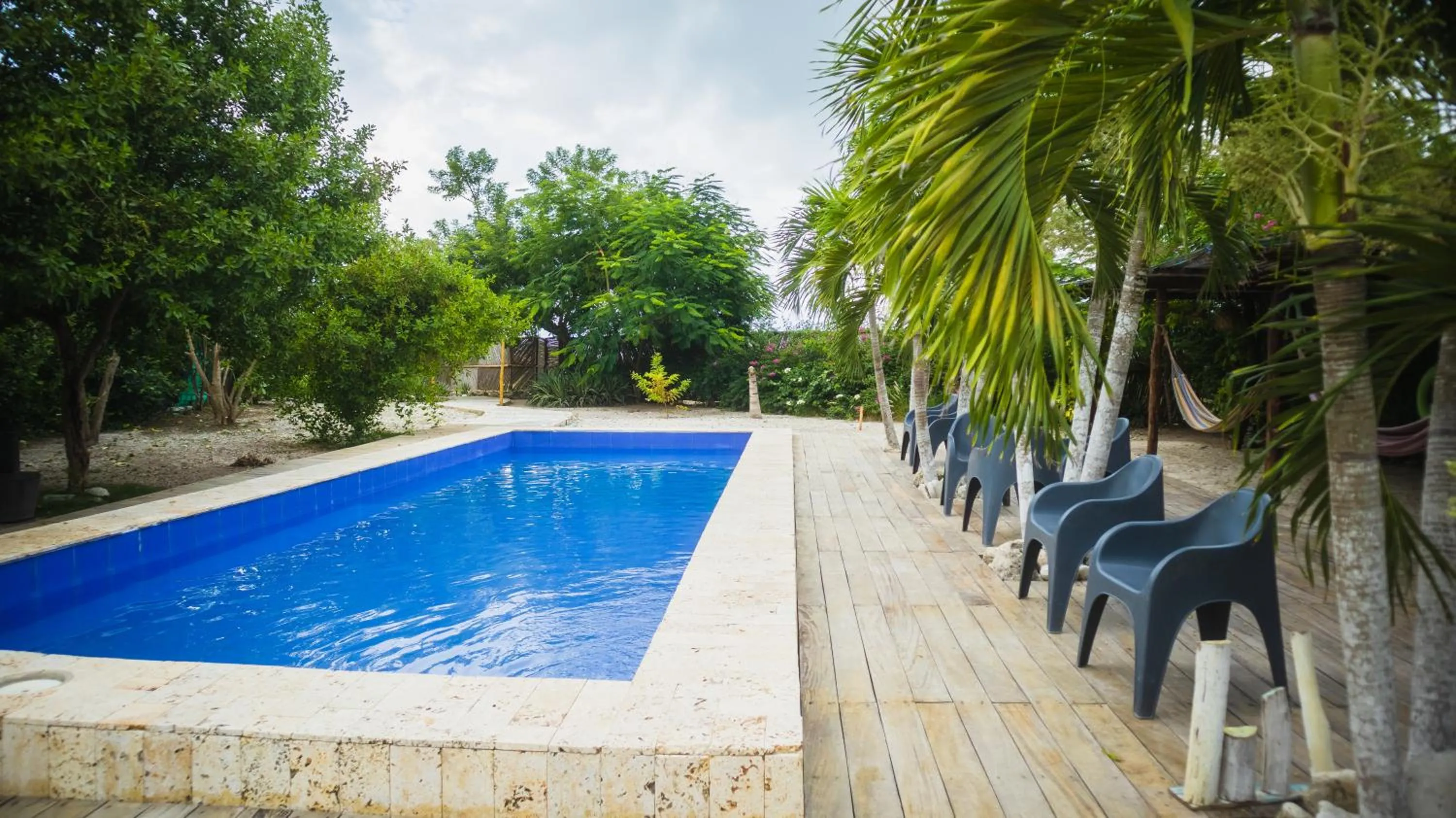 Garden view in Santuario Beach Hostel