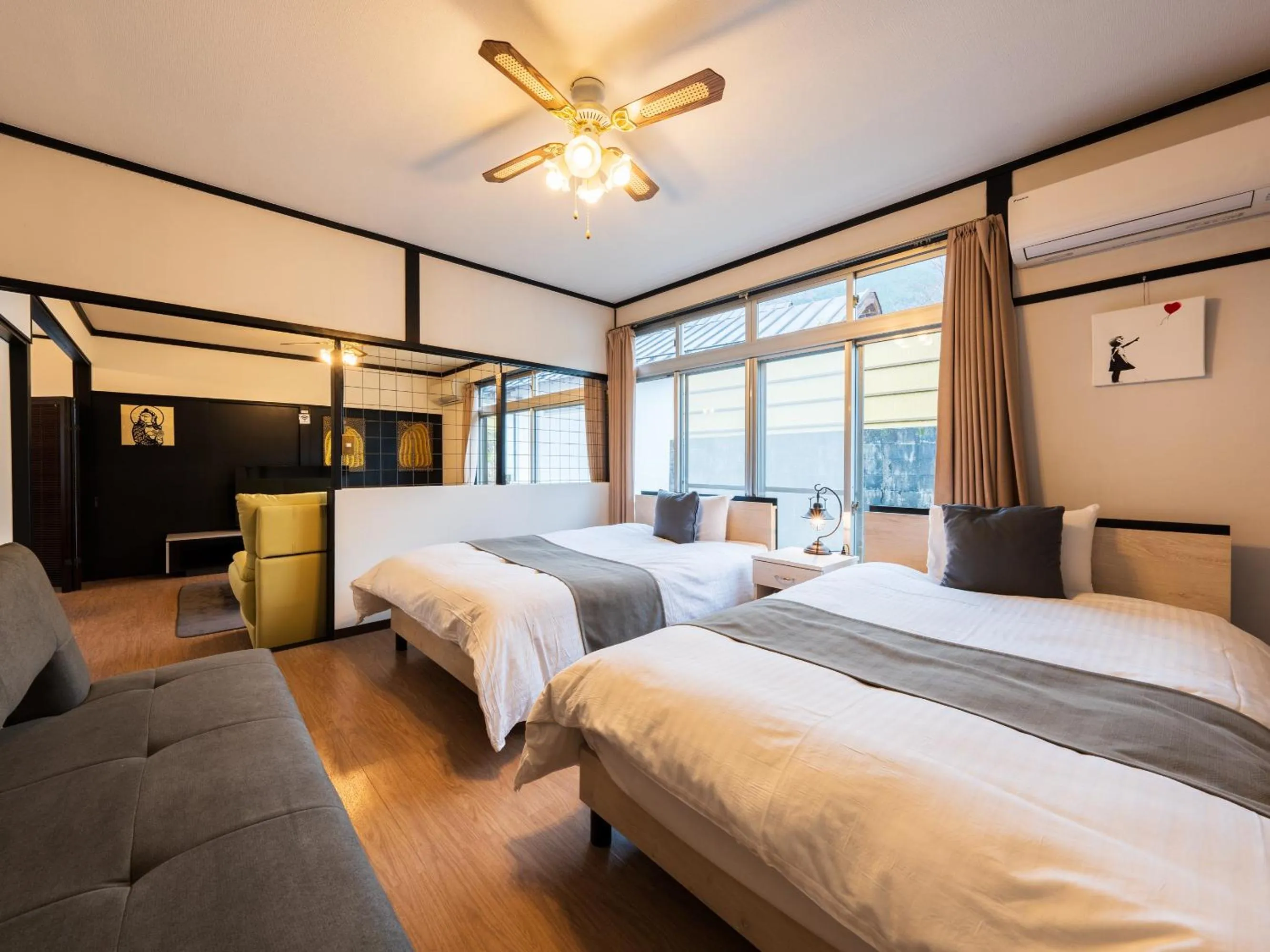 Photo of the whole room, Bed in Yufuin Wasaku