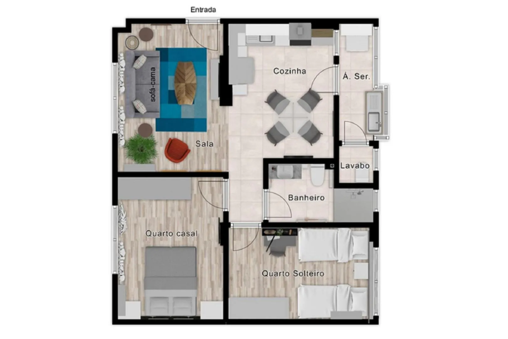 Floor plan in Apartamento Aluri