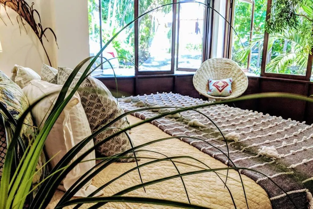 Bed in Steps to Ocean Huge Beach Villa Private Pool in Exclusive Fase 1 Playacar