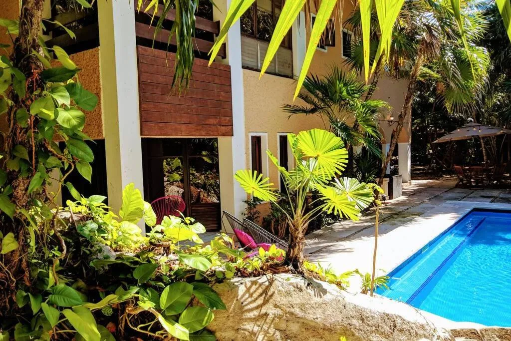 Swimming pool in Steps to Ocean Huge Beach Villa Private Pool in Exclusive Fase 1 Playacar