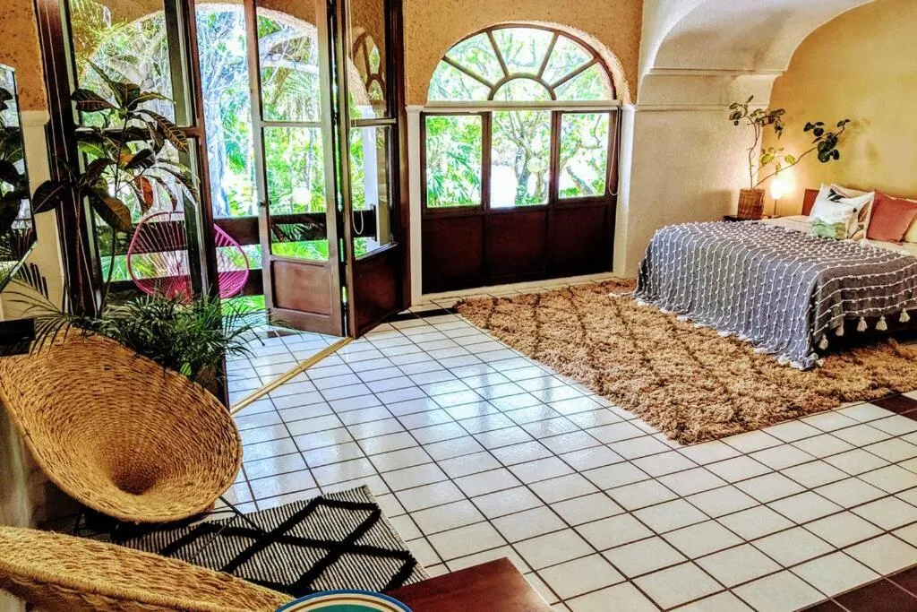 Bed in Steps to Ocean Huge Beach Villa Private Pool in Exclusive Fase 1 Playacar