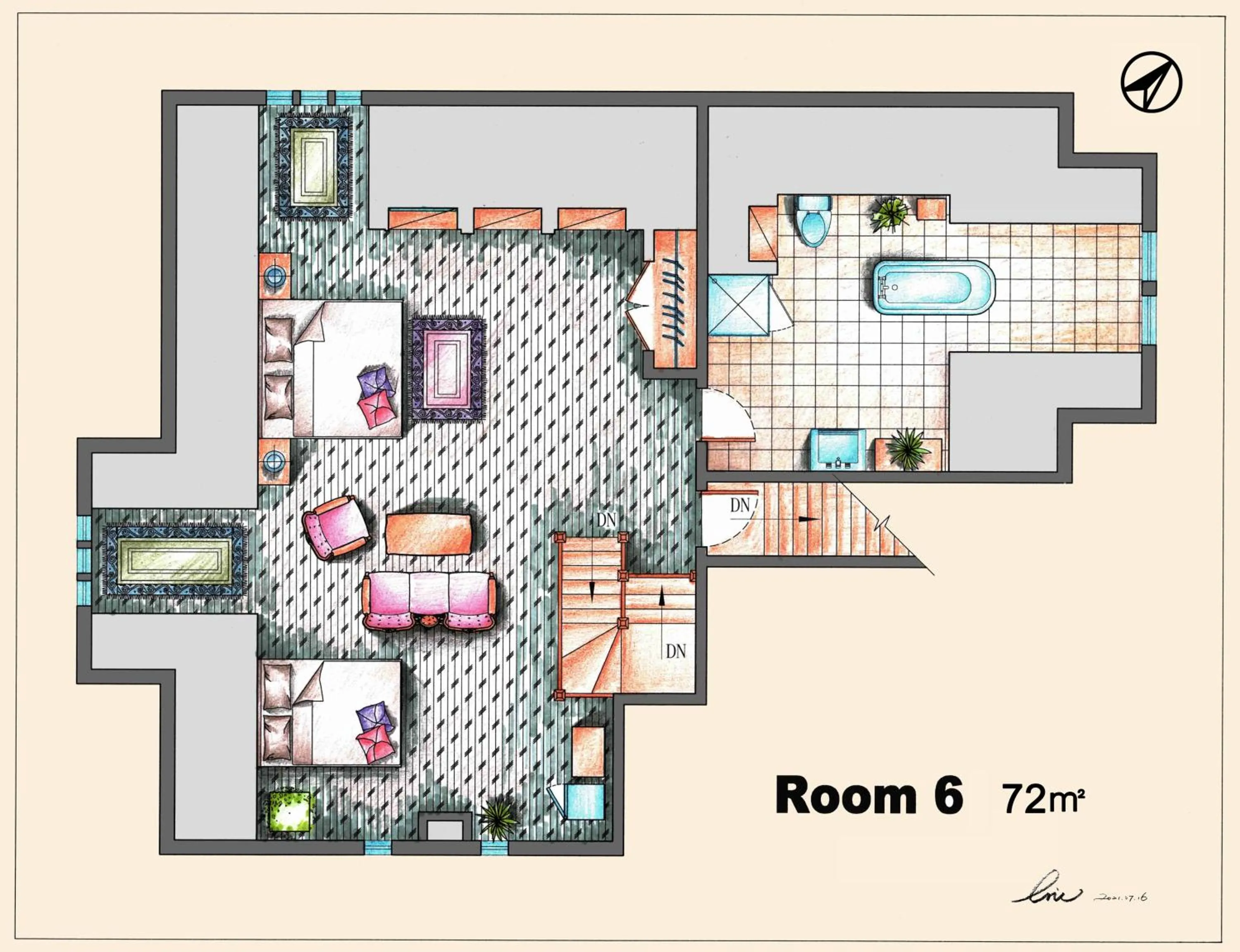 Floor plan in No 1 Grafton Inn