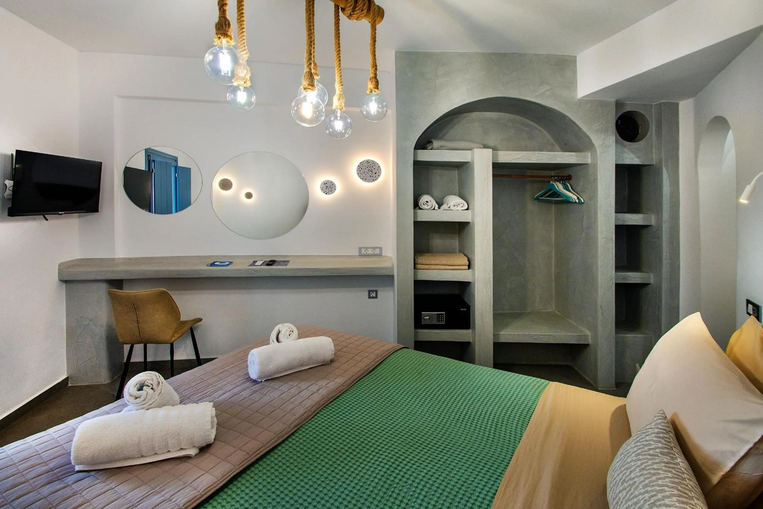 Bed in Aegean Blue Suites