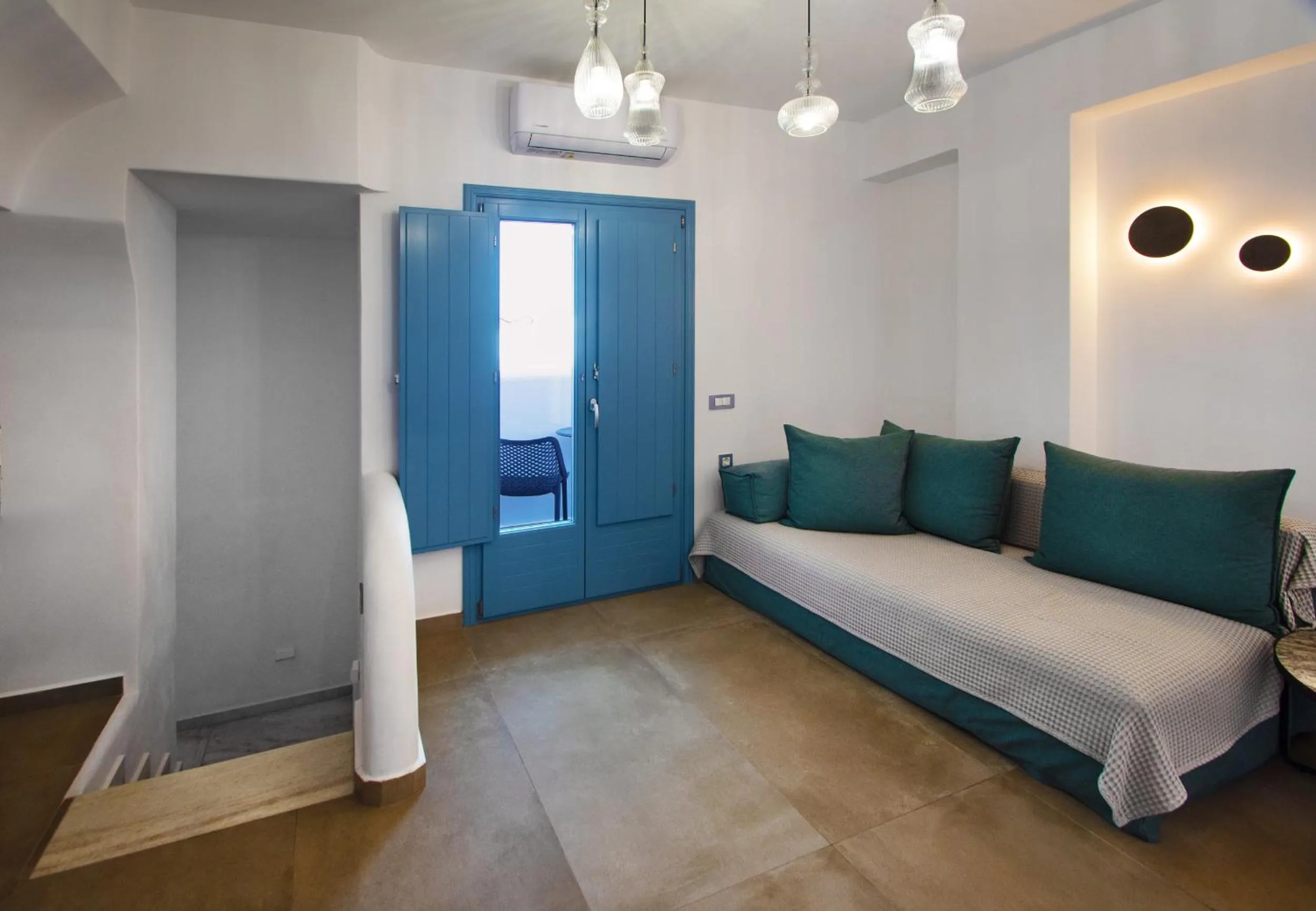 Bed in Aegean Blue Suites