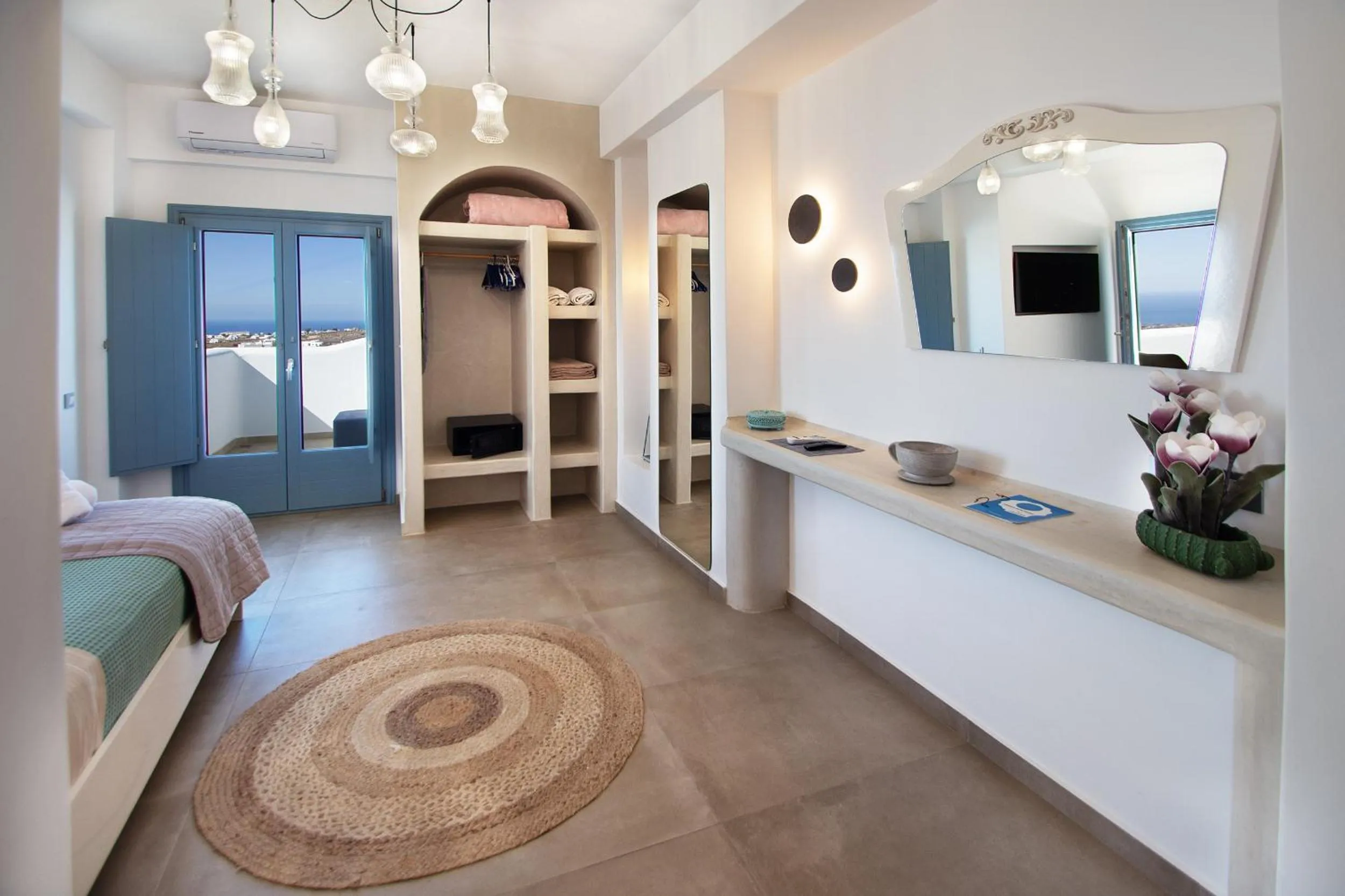 Bed in Aegean Blue Suites