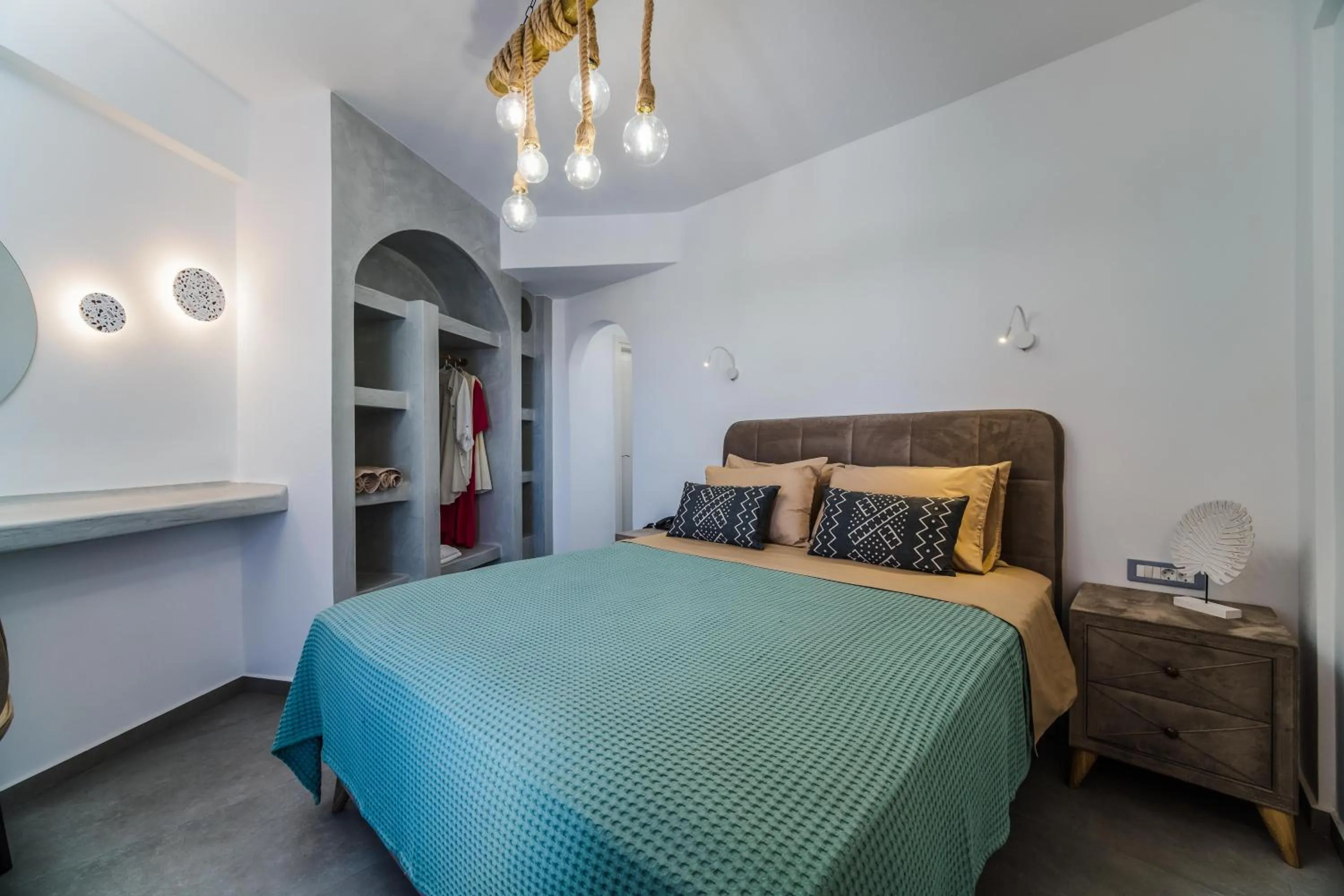 Bed in Aegean Blue Suites