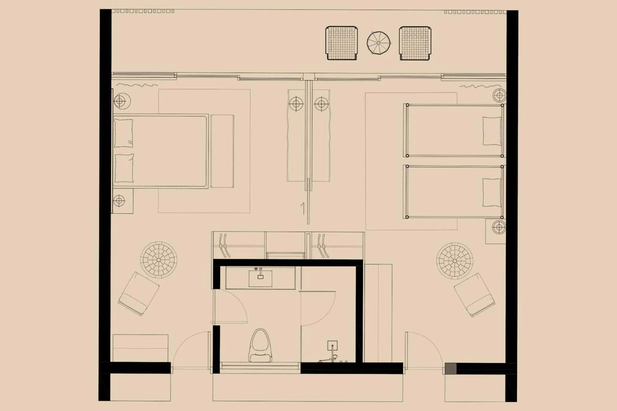 Bedroom in Sea Sea Hotel