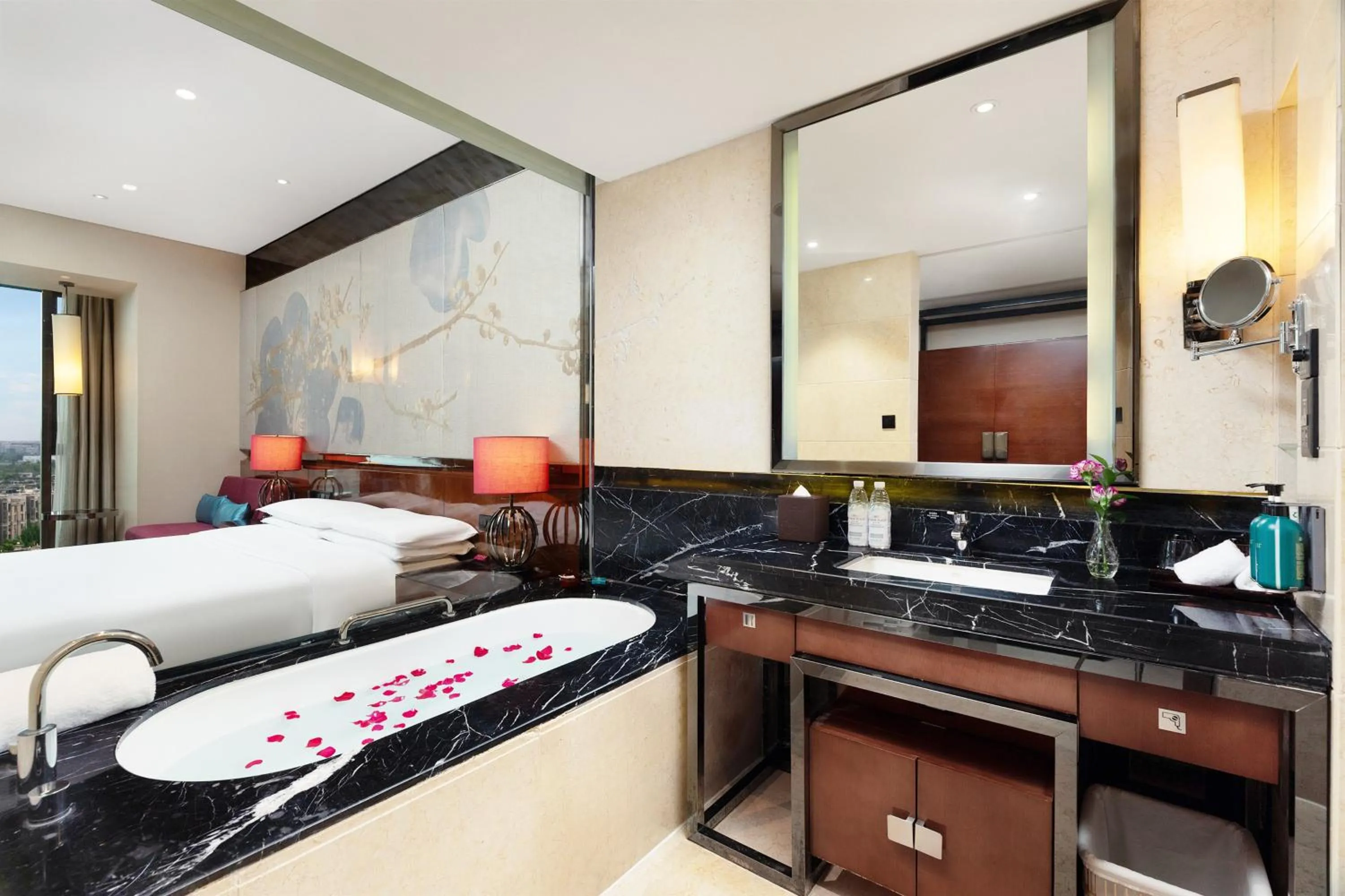 Bathroom, Bed in Crowne Plaza Chengdu West by IHG