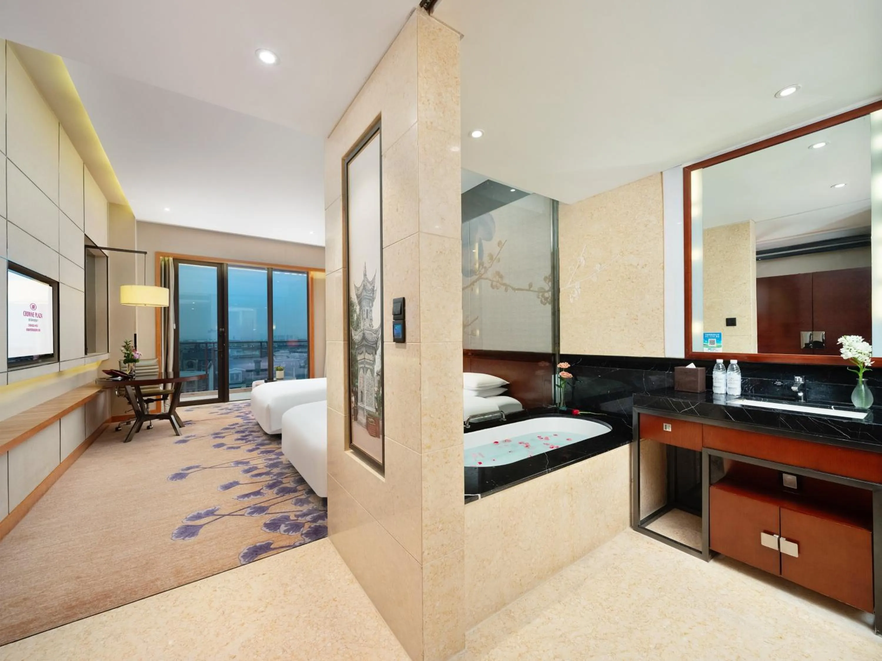 Bathroom, Bed in Crowne Plaza Chengdu West by IHG