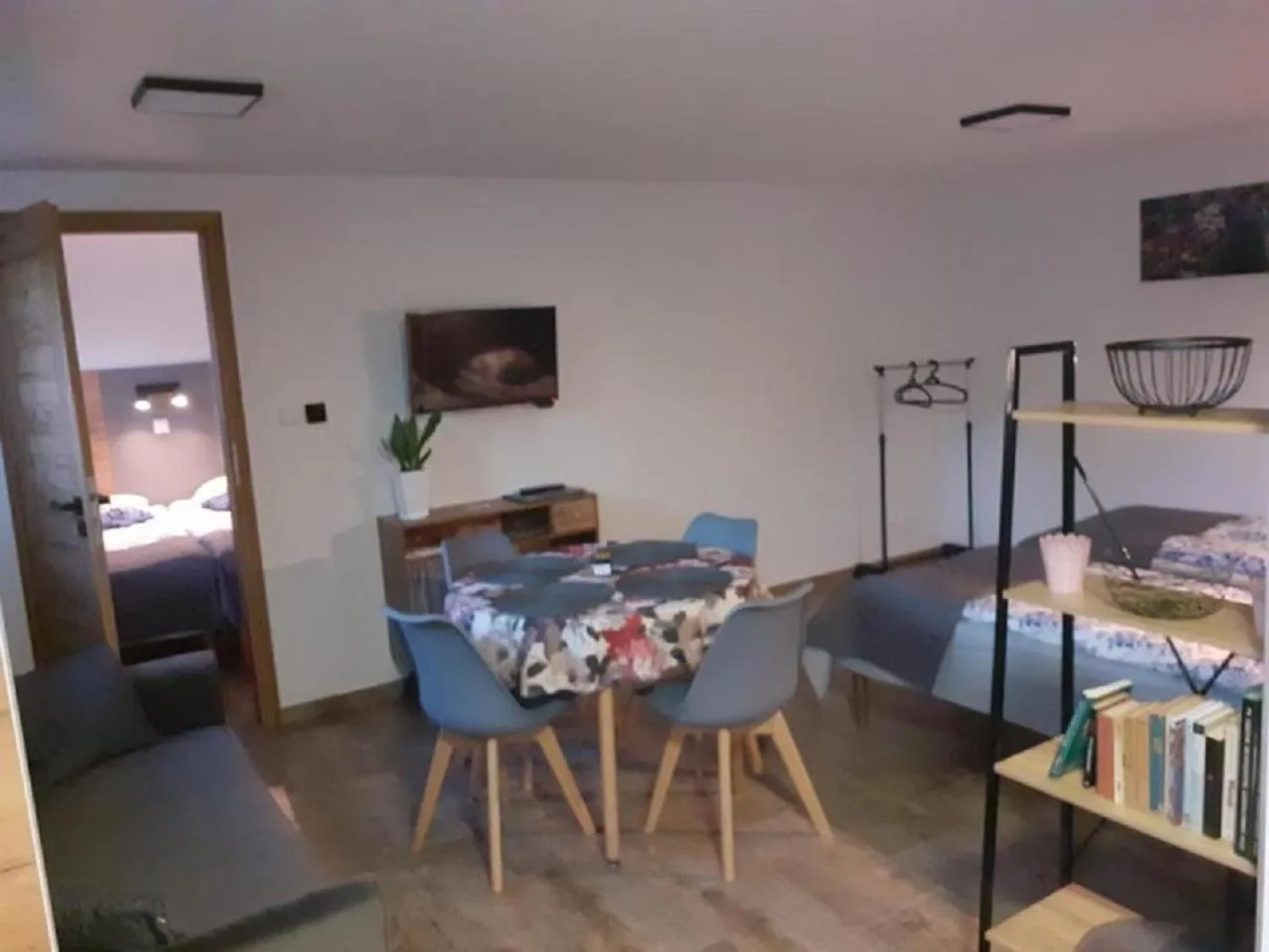 Seating area, Bed in Przystanek Tykocin - apartamenty gościnne