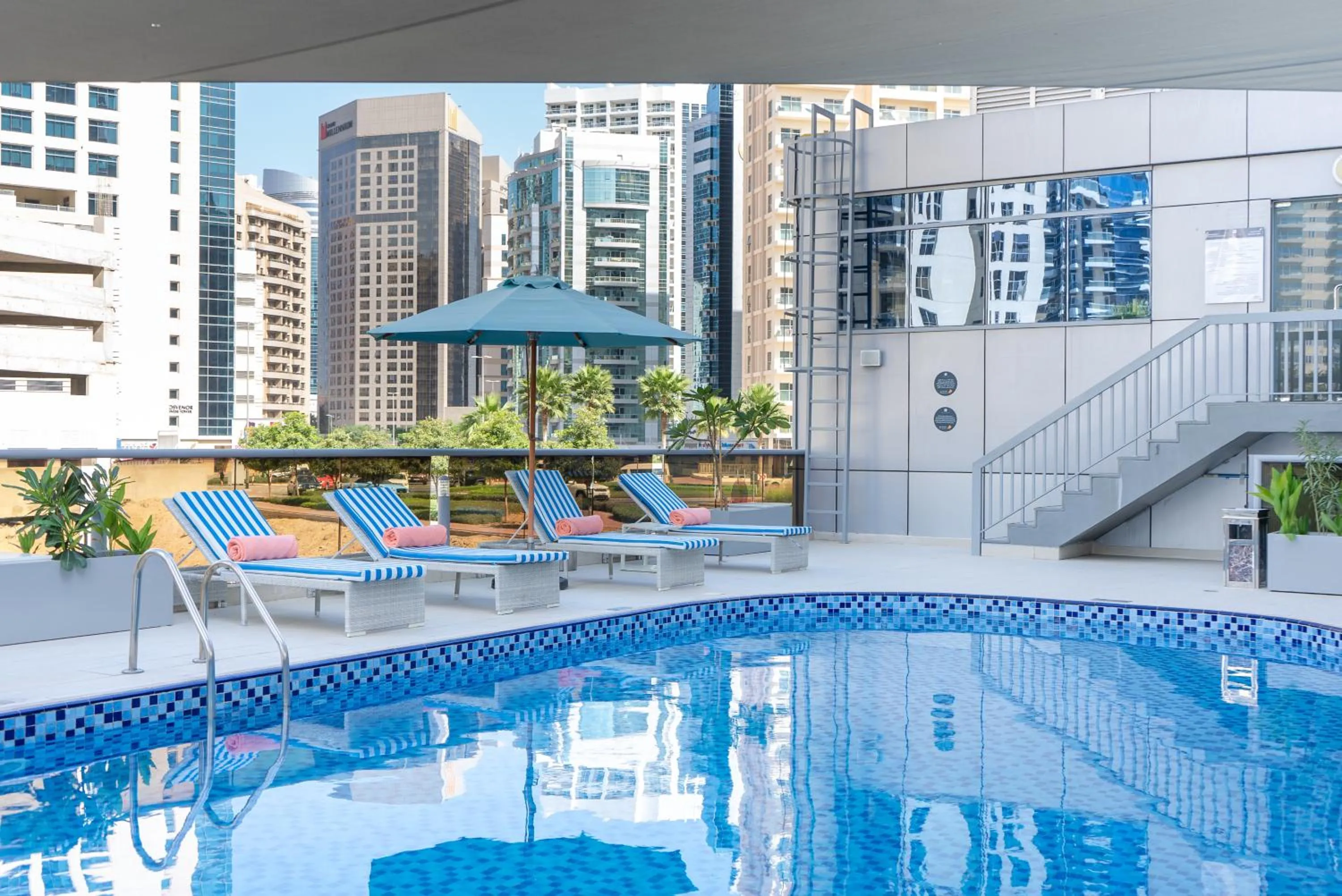 Swimming pool in Grand Heights Dubai Hotel Apartments