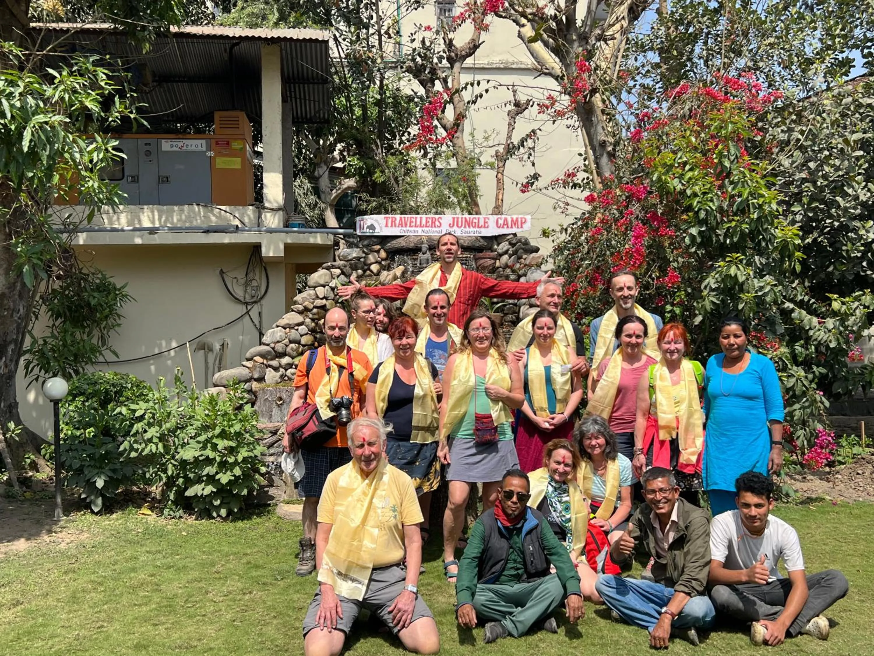 group of guests in Travellers Jungle Camp-Sauraha
